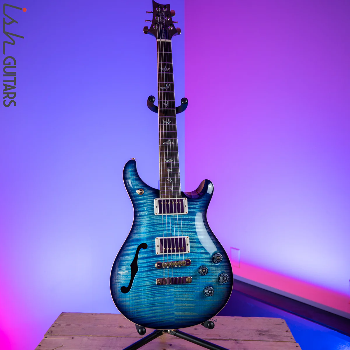 2018 PRS Wood Library McCarty 594 Semi Hollow 10 Top Aquableux Purpleburst - Image 2