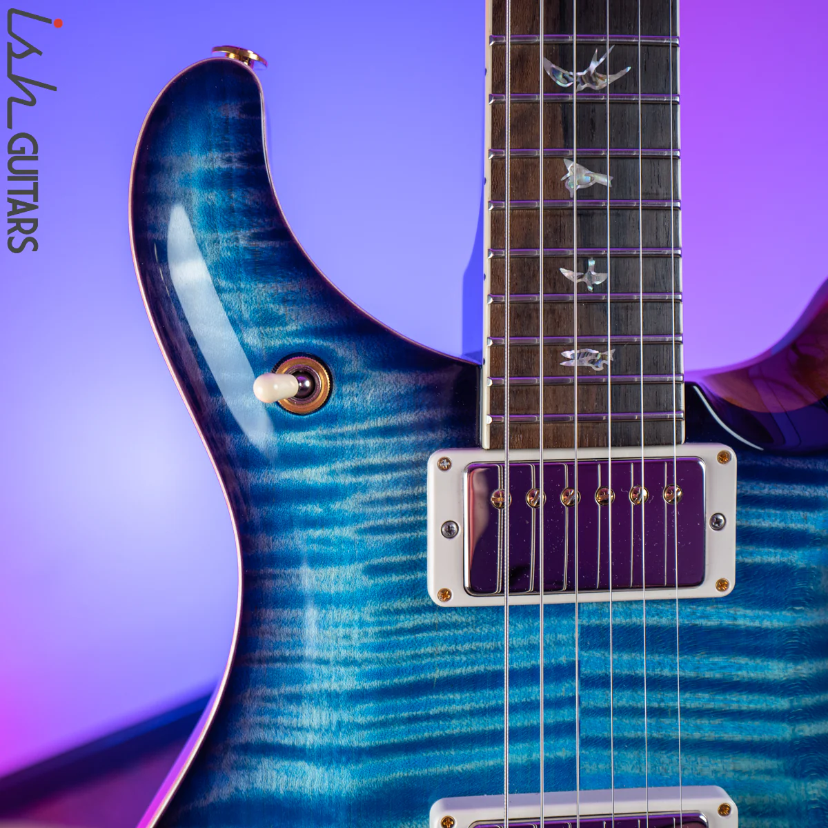 2018 PRS Wood Library McCarty 594 Semi Hollow 10 Top Aquableux Purpleburst - Image 3