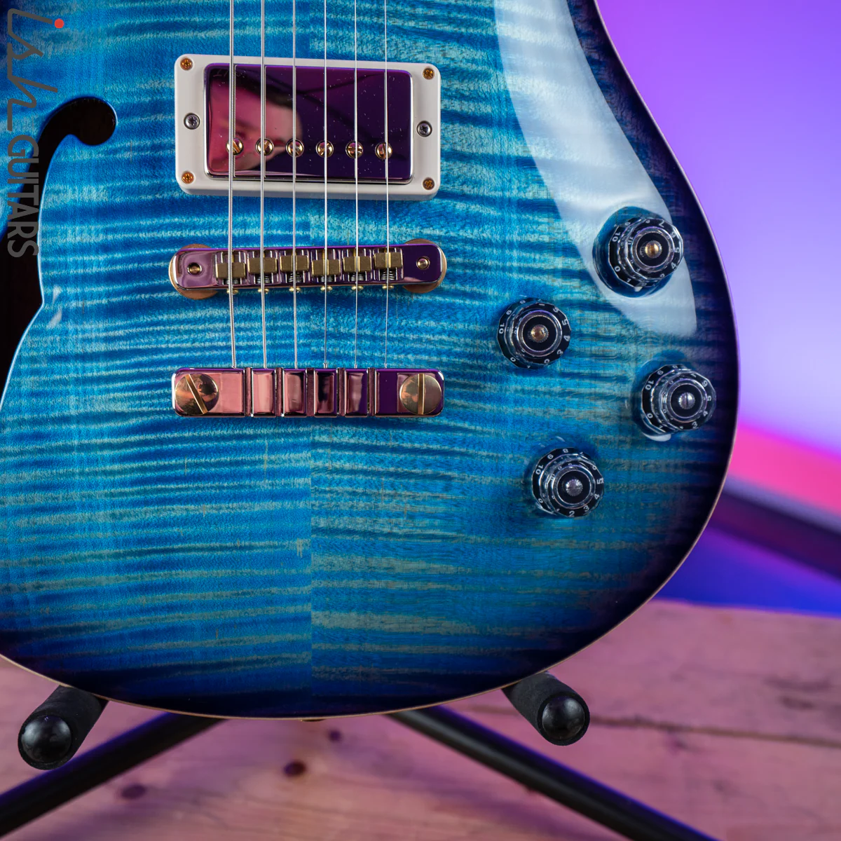 2018 PRS Wood Library McCarty 594 Semi Hollow 10 Top Aquableux Purpleburst - Image 4