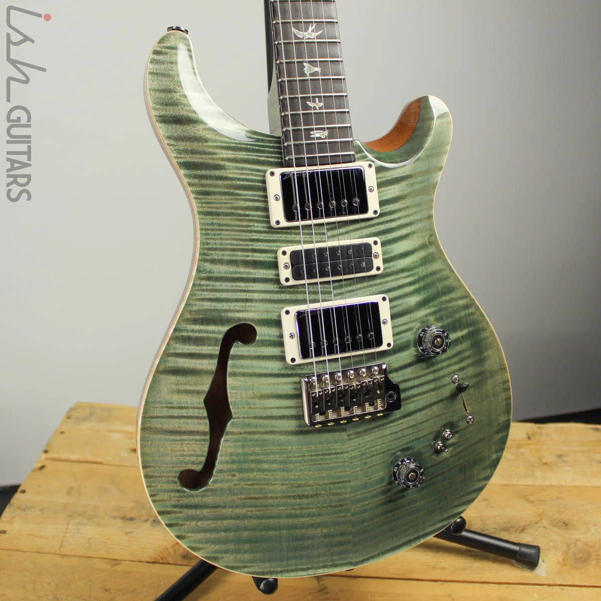 2018 Paul Reed Smith Wood Library Special 22 Semihollow Trampas Green