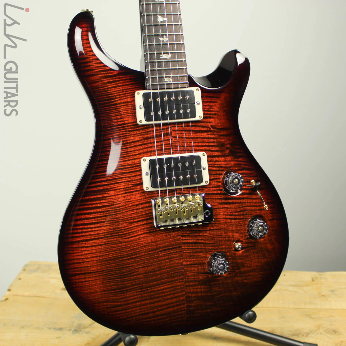 2018 PRS Paul Reed Smith Custom 24 Piezo 10 Top Dark Cherry Wrap Burst Custom Color