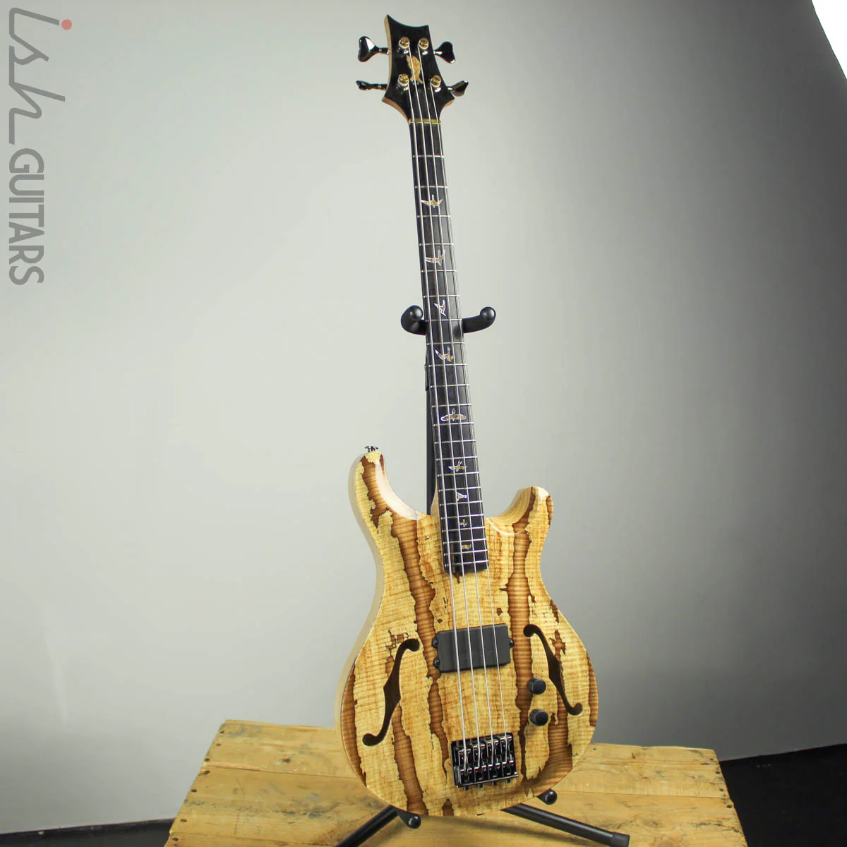2018 PRS Private Stock Short Scale Hollowbody Bass Spalted Maple - Image 2