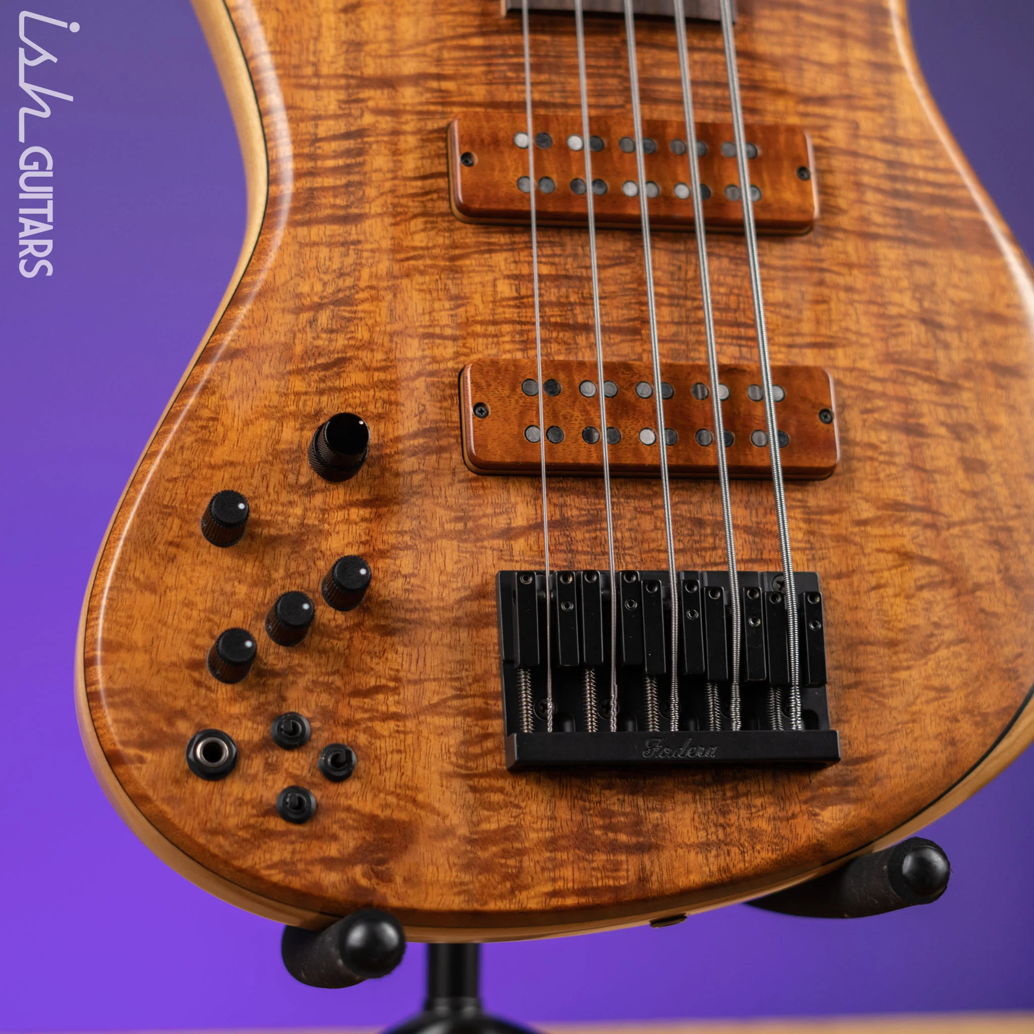 2019 Fodera Emperor 5 Lefty Flame Koa - Image 4