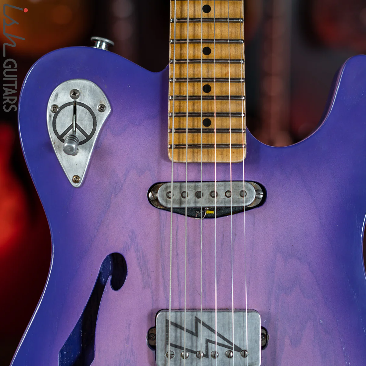 2019 Fraser Vintage Custom Tele Thinline Style Purple Burst - Image 3