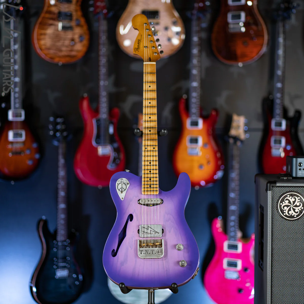 2019 Fraser Vintage Custom Tele Thinline Style Purple Burst - Image 2