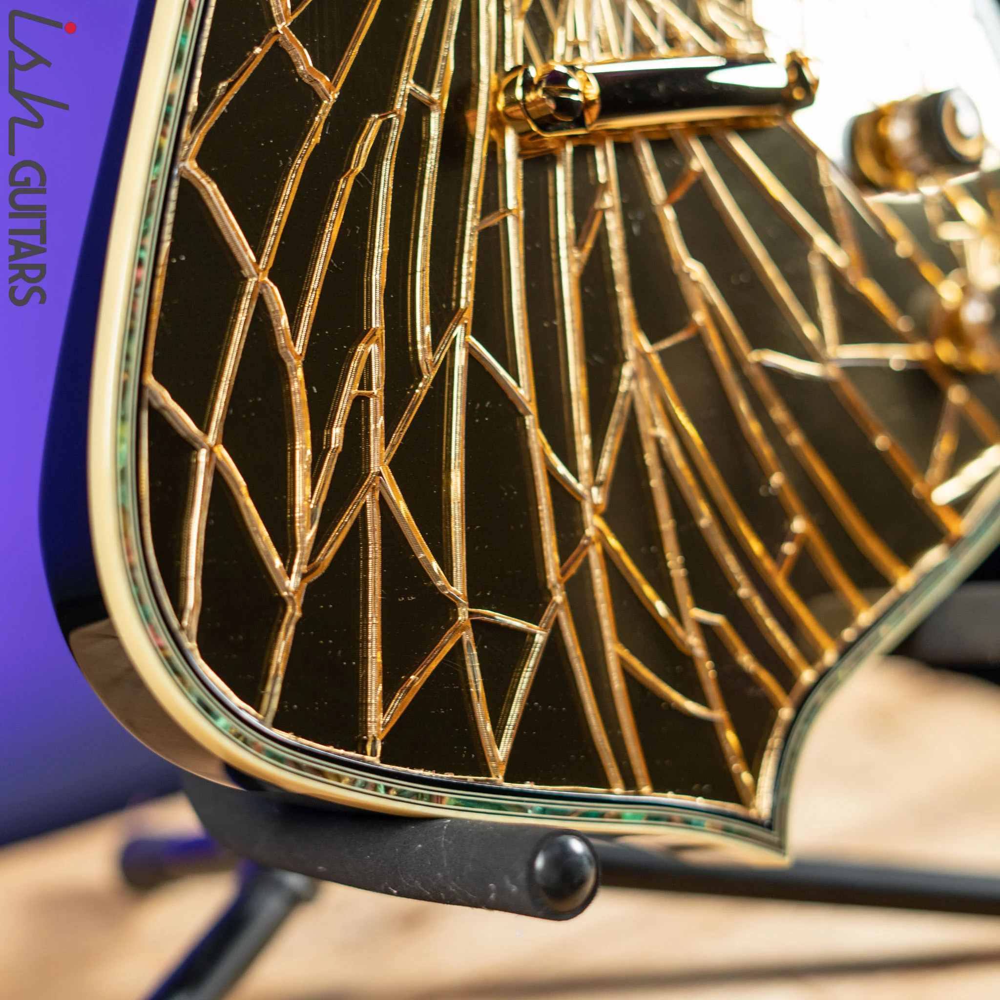 2019 Ibanez Paul Stanley Signature PS4CM Gold Cracked Mirror - Image 8
