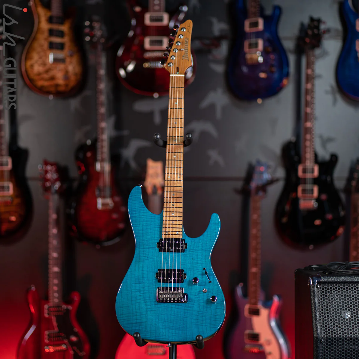 2019 Ibanez Prestige MM1 Martin Miller Signature Transparent Aqua Blue - Image 2