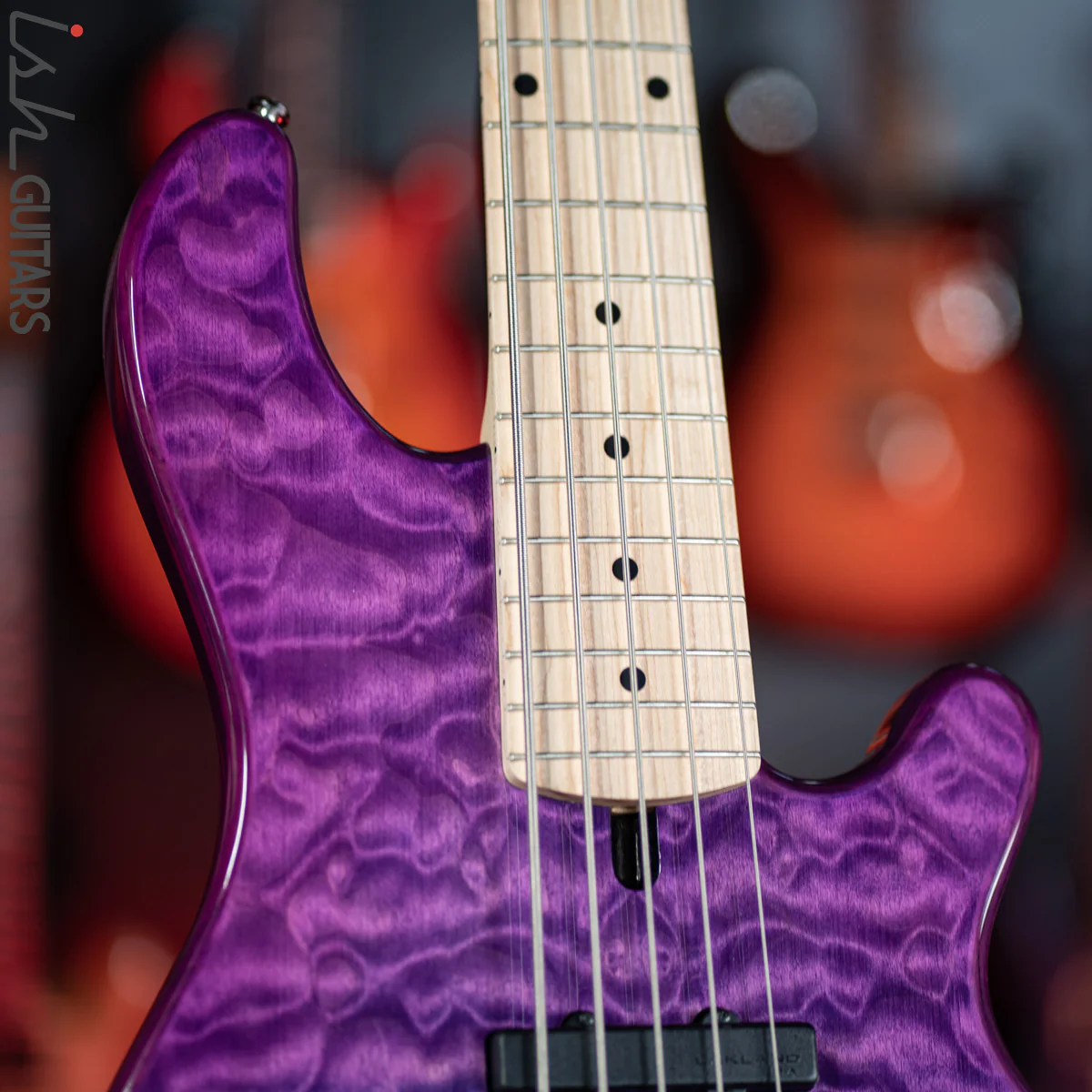 2019 Lakland Skyline Series 55-02 5-String Bass Purple - Image 5