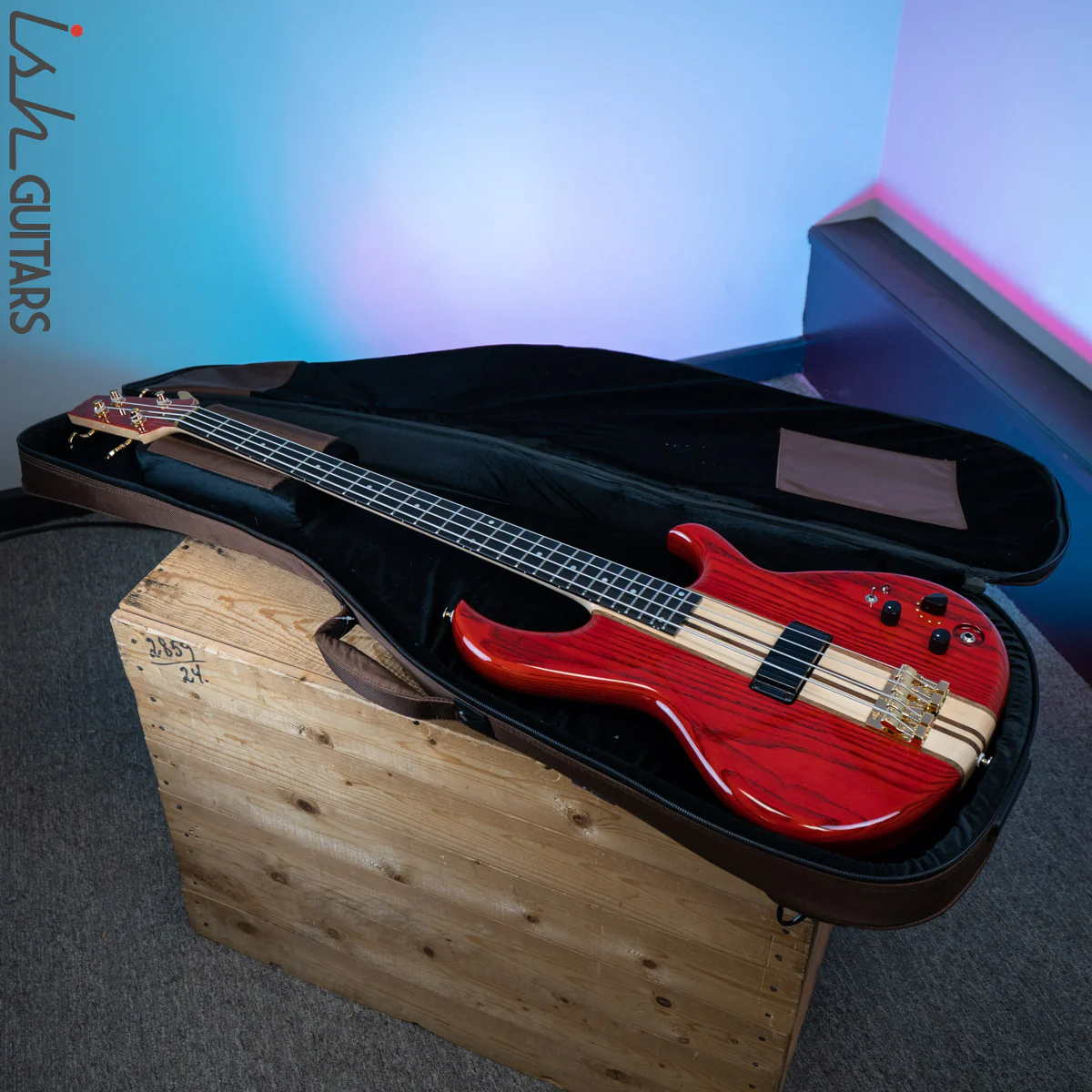 2020 Aria Pro II SB-1000B Reissue Bass Guitar Made in Japan Red - Image 12