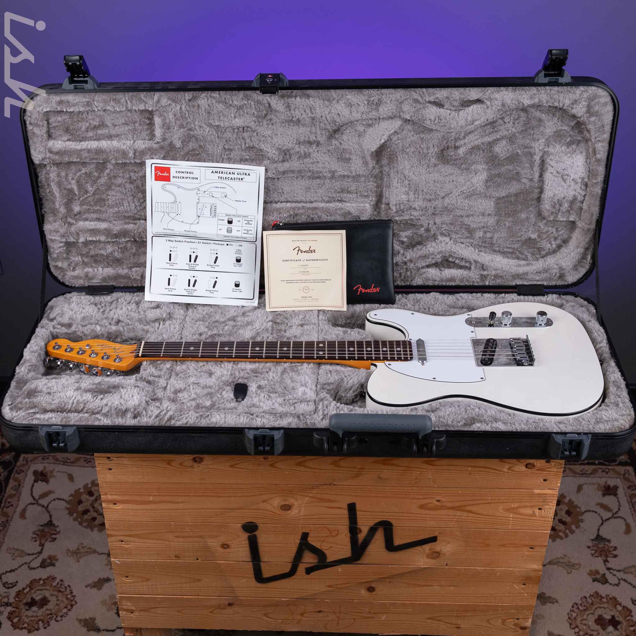 2020 Fender Tele American Ultra Artic Pearl - Image 14