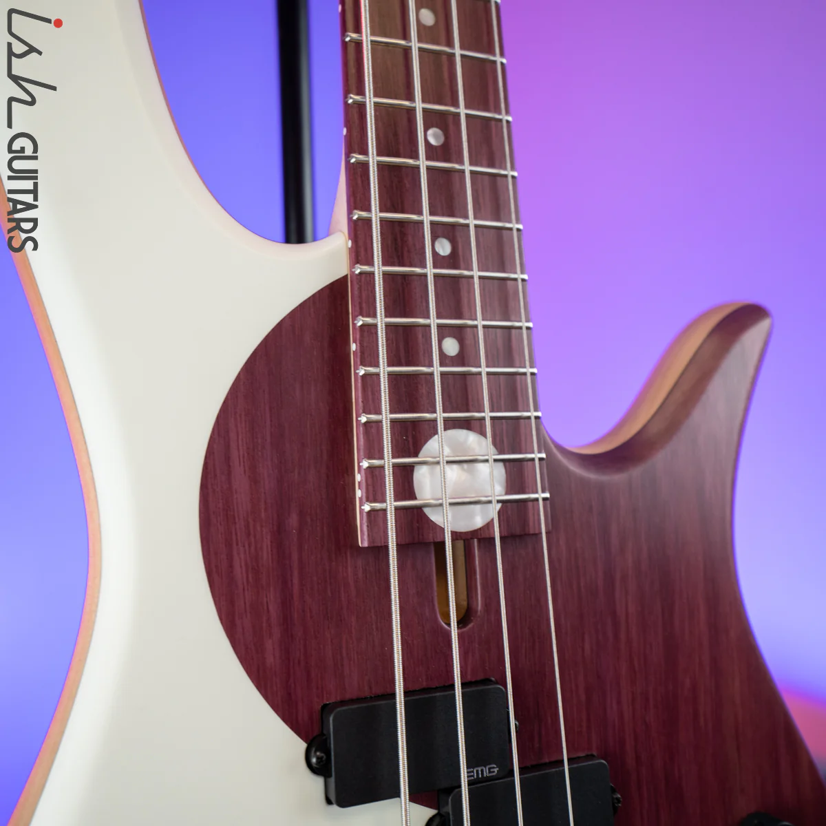 2020 Fodera Yin Yang Standard Purple Heart Olympic White 4 String - Image 5