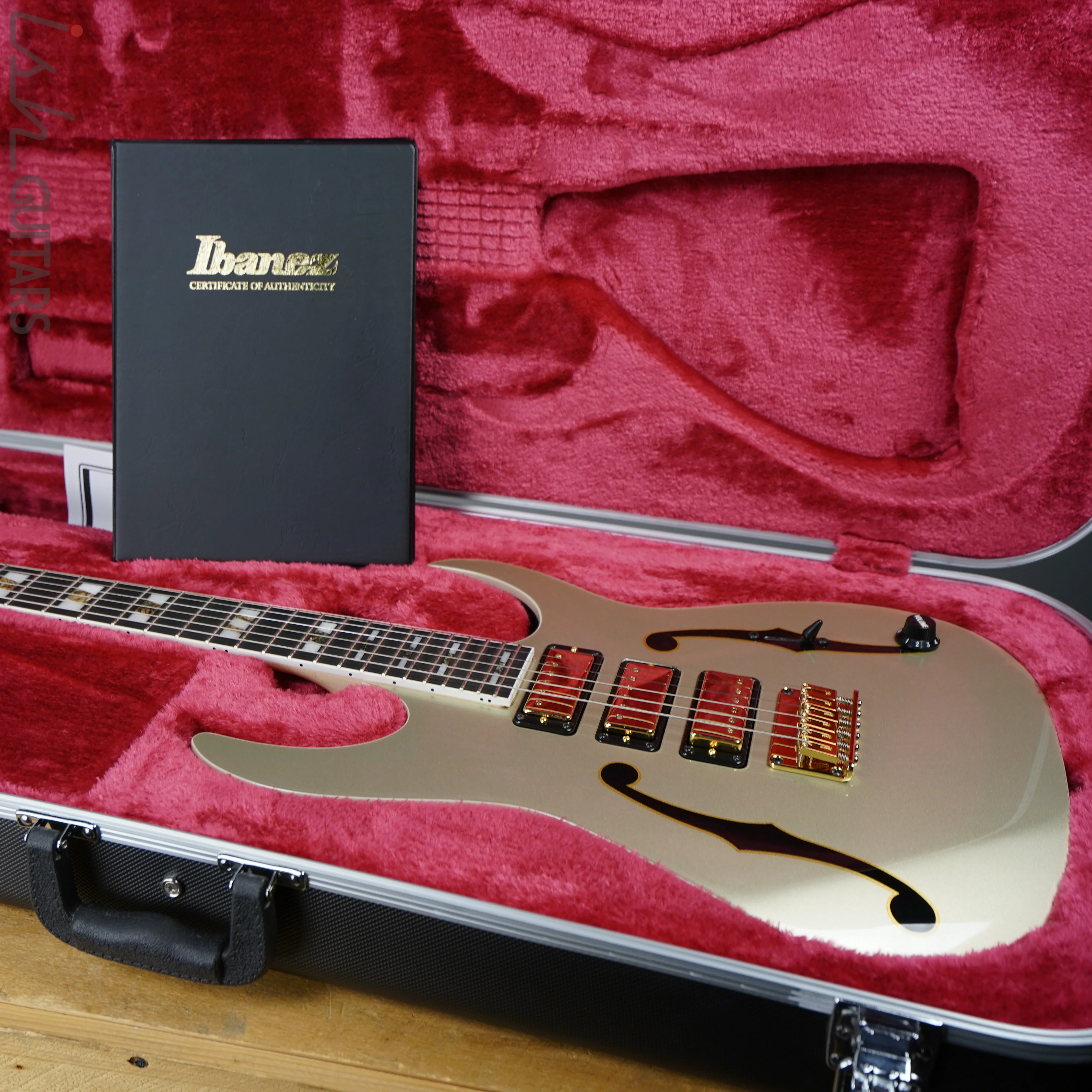 2020 Ibanez Paul Gilbert PGM333 Limited Edition 30th Anniversary Champagne Gold - Image 15