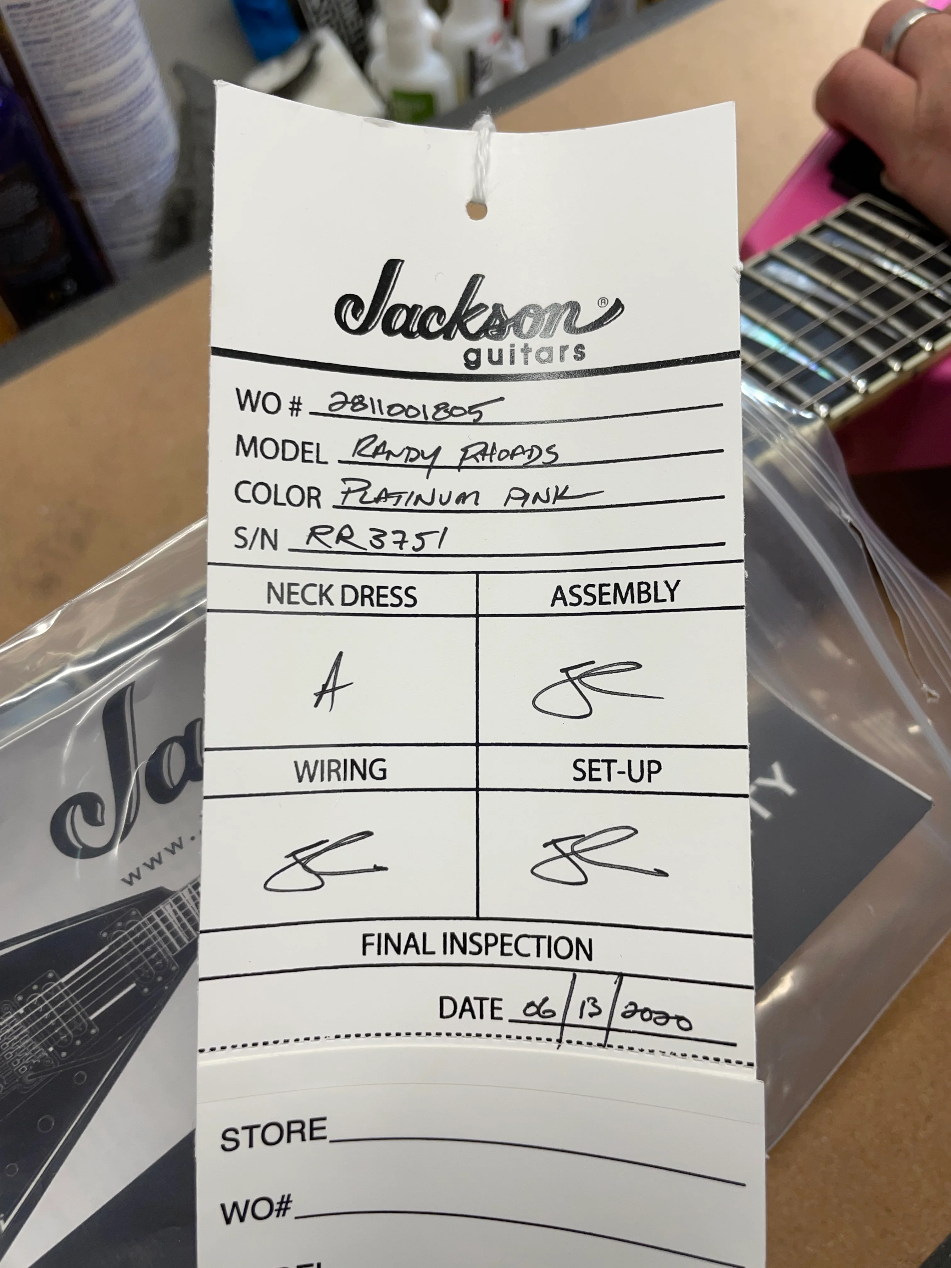 2020 Jackson Randy Rhoads Custom Shop Platinum Pink - Image 15