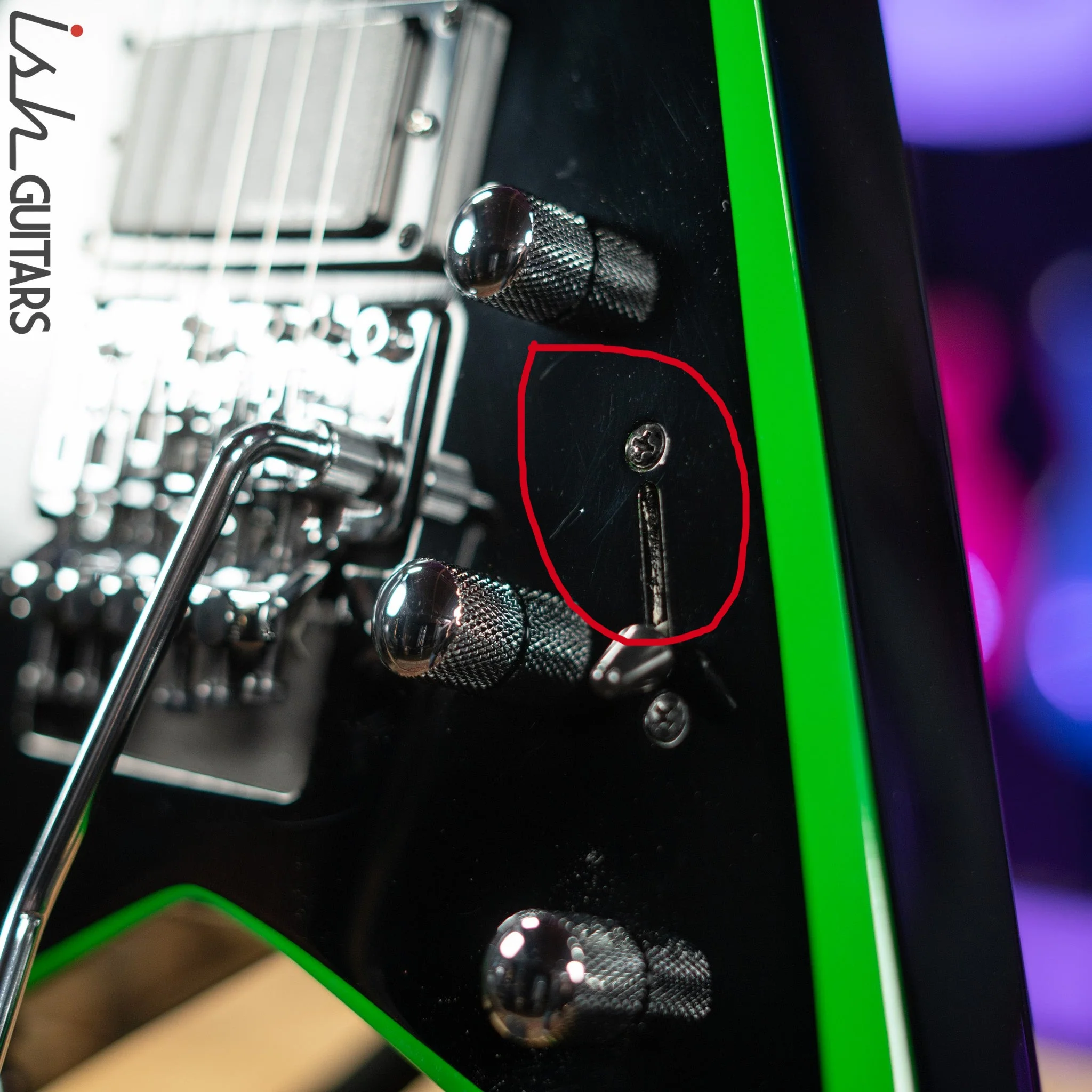 2020 Jackson RRX24 Black with Neon Green Bevels - Image 5