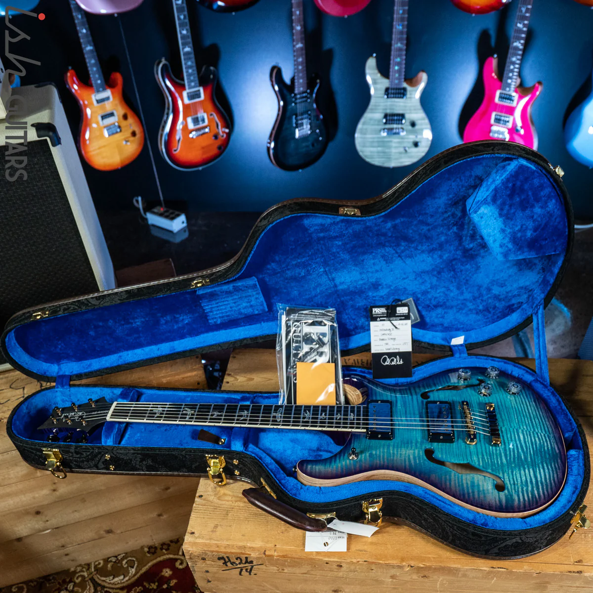 2020 PRS Hollowbody II McCarty 594 Wood Library Aqua Blue Purple Burst - Image 13