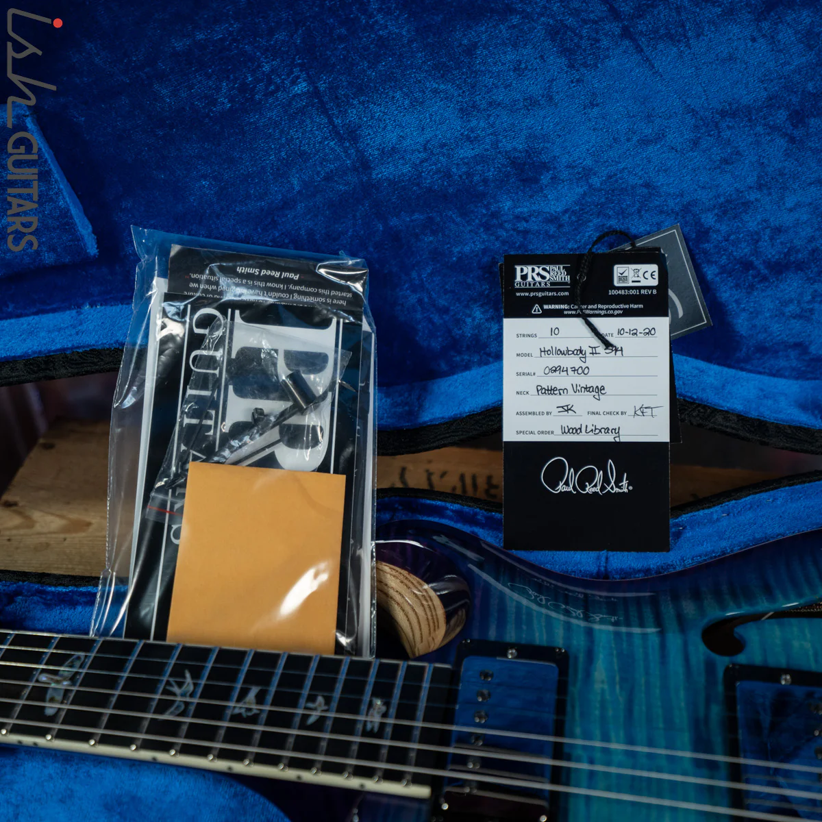 2020 PRS Hollowbody II McCarty 594 Wood Library Aqua Blue Purple Burst - Image 14