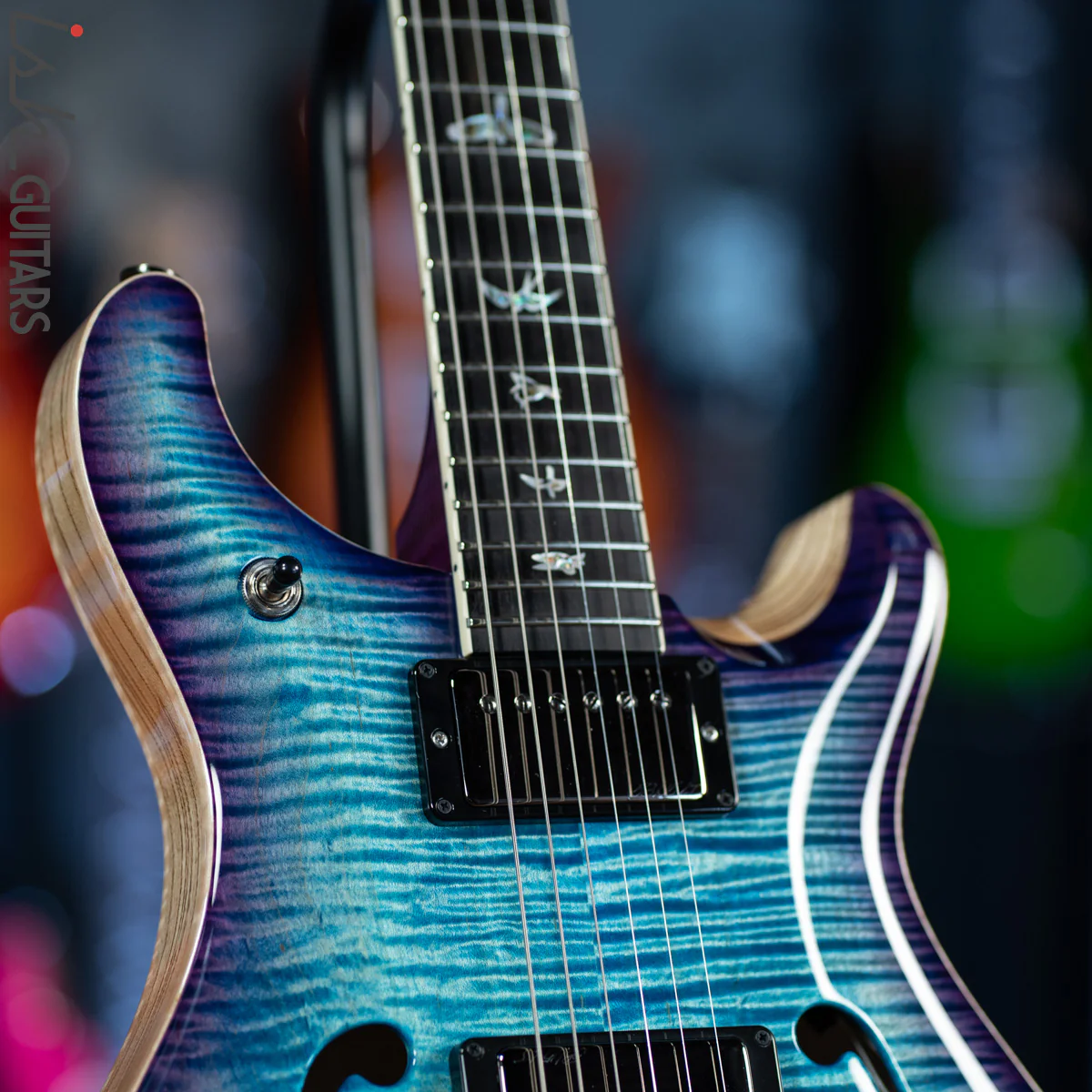 2020 PRS Hollowbody II McCarty 594 Wood Library Aqua Blue Purple Burst - Image 5