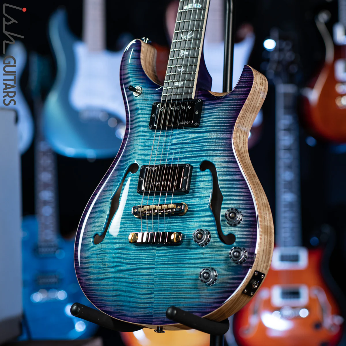 2020 PRS Hollowbody II McCarty 594 Wood Library Aqua Blue Purple Burst - Image 6