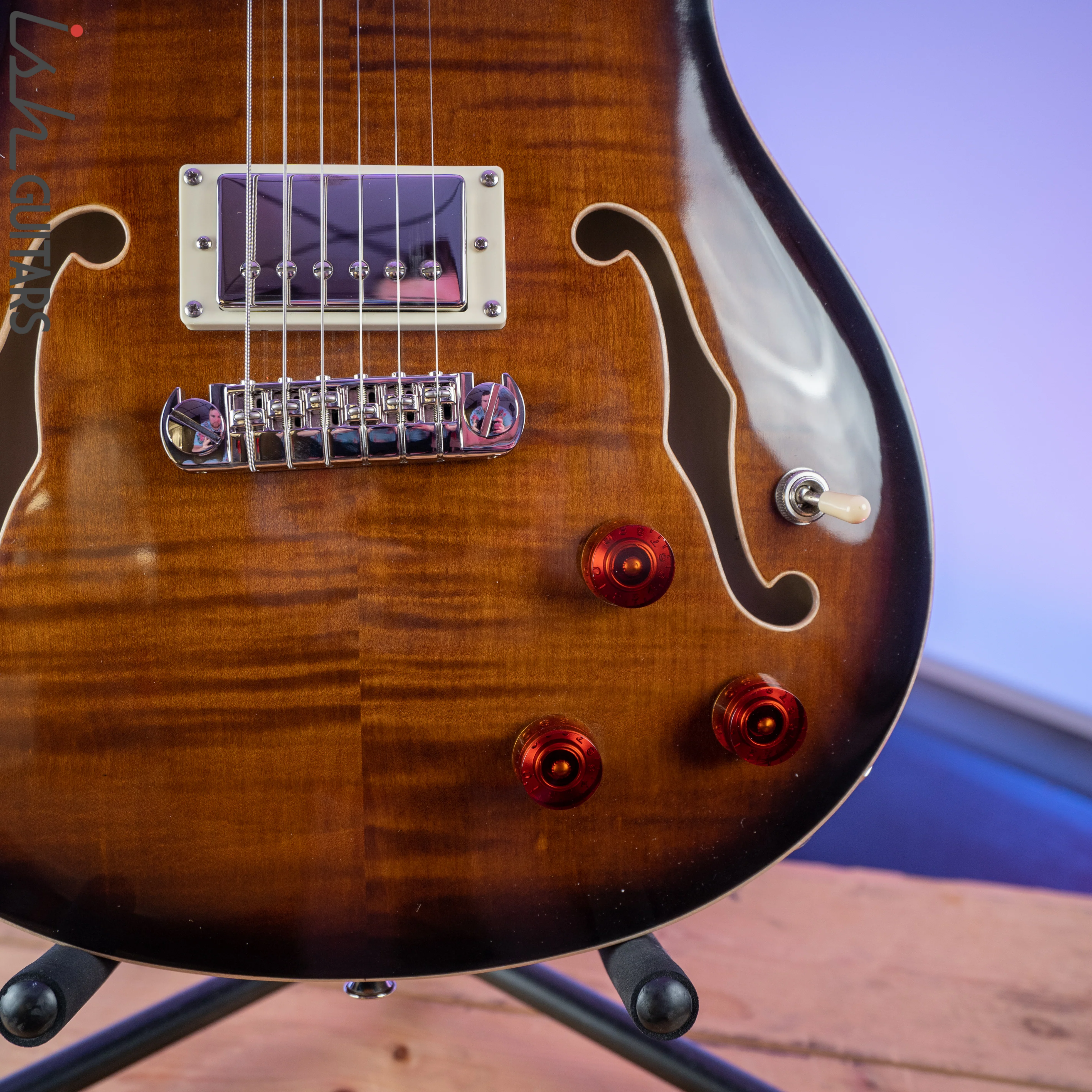 2020 PRS Paul Reed Smith SE Hollowbody II Piezo Black Gold Burst - Image 4
