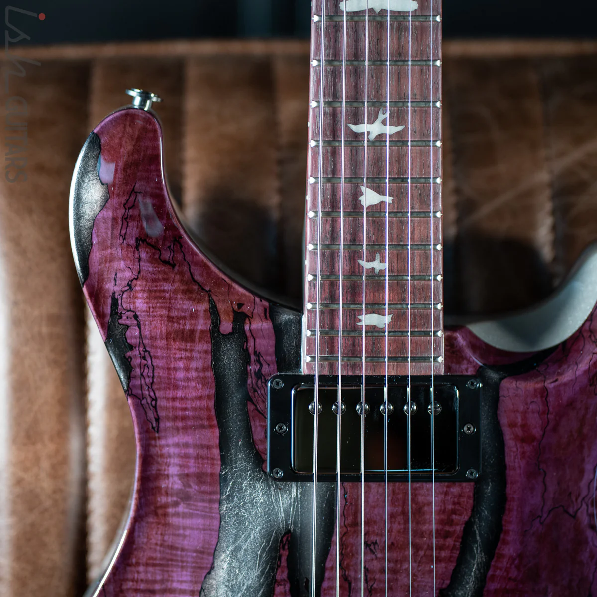 PRS Private Stock Hollowbody II Tremolo Piezo Spalted Maple Purple - Image 3