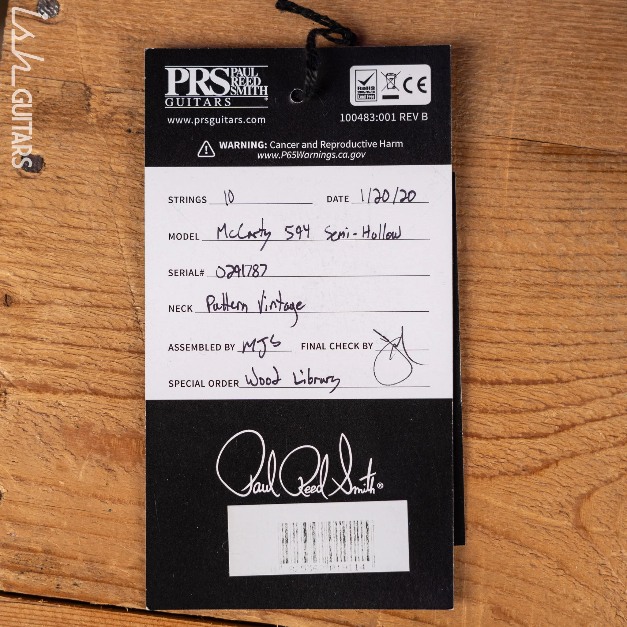 2020 PRS Wood Library McCarty 594 Semi-Hollow Jade - Image 17