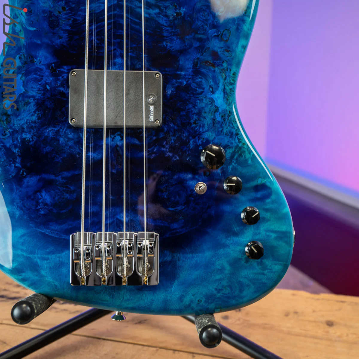 2020 Spector Coda P 4 String Bass Guitar Sims Super Quad Tsunami Blue - Image 4