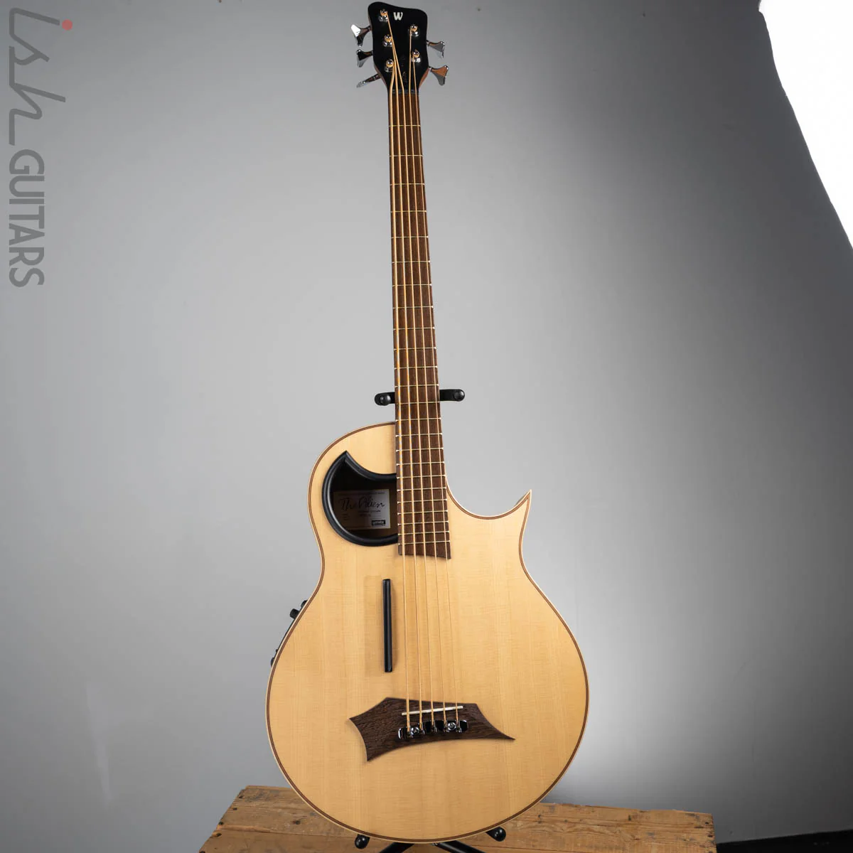 2020 Warwick Alien 5 String Acoustic Bass Guitar Natural Transparent Satin - Image 2