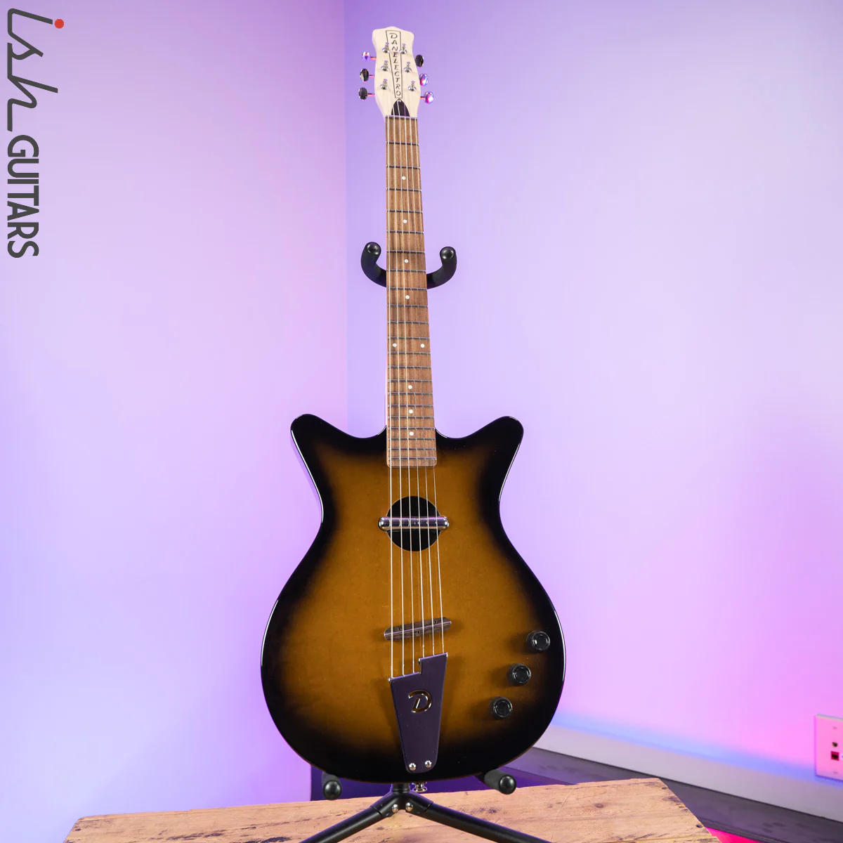 Danelectro Convertible Acoustic Electric Tobacco Sunburst w/Piezo - Image 2