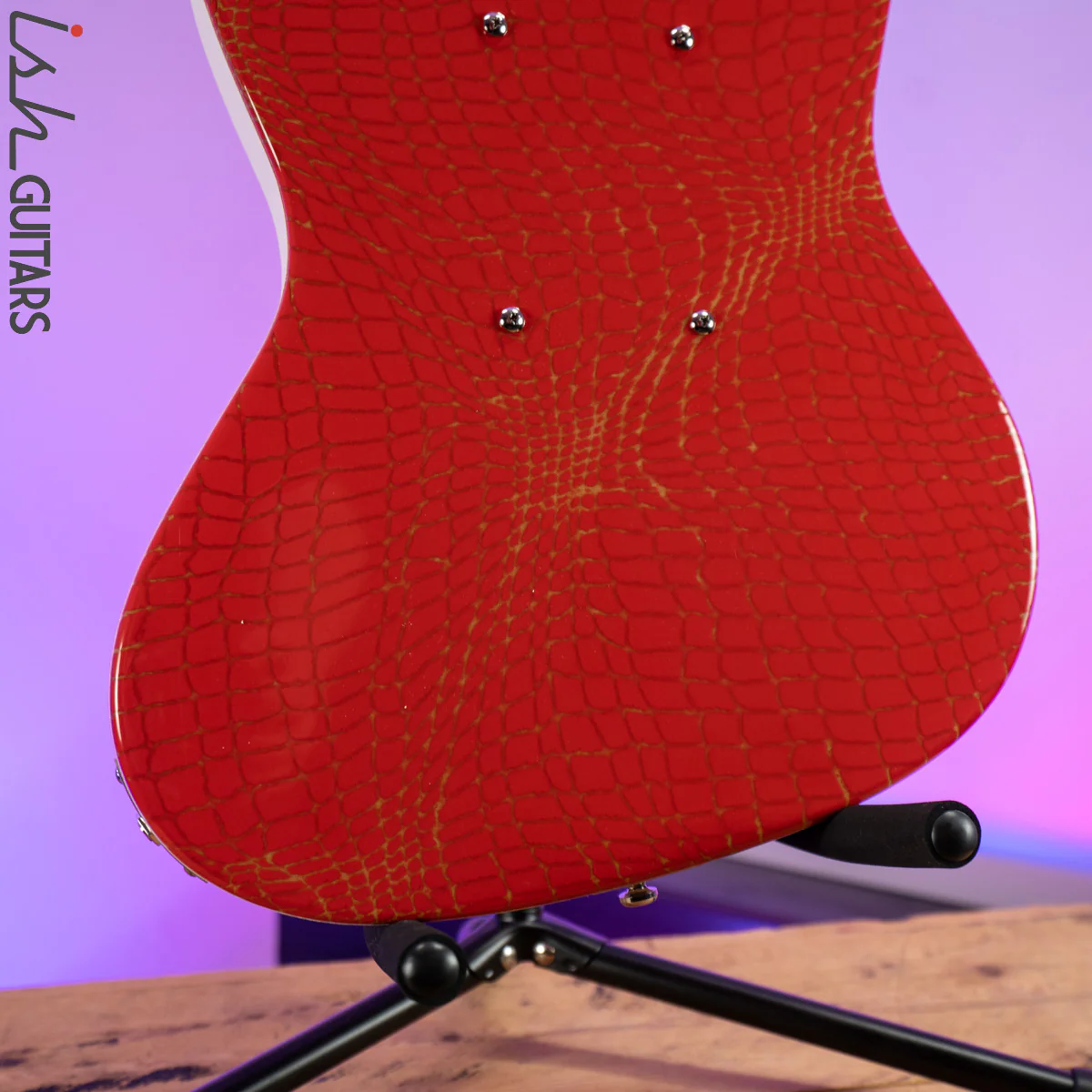 Danelectro Heaven Hawk Guitar Red Alligator Prototype - Image 10