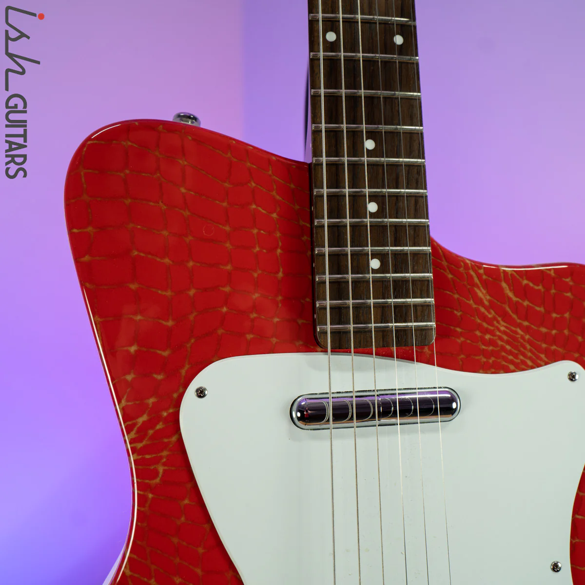 Danelectro Heaven Hawk Guitar Red Alligator Prototype - Image 3