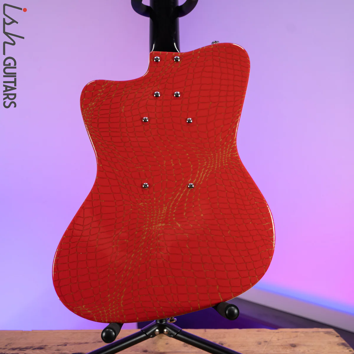 Danelectro Heaven Hawk Guitar Red Alligator Prototype - Image 8