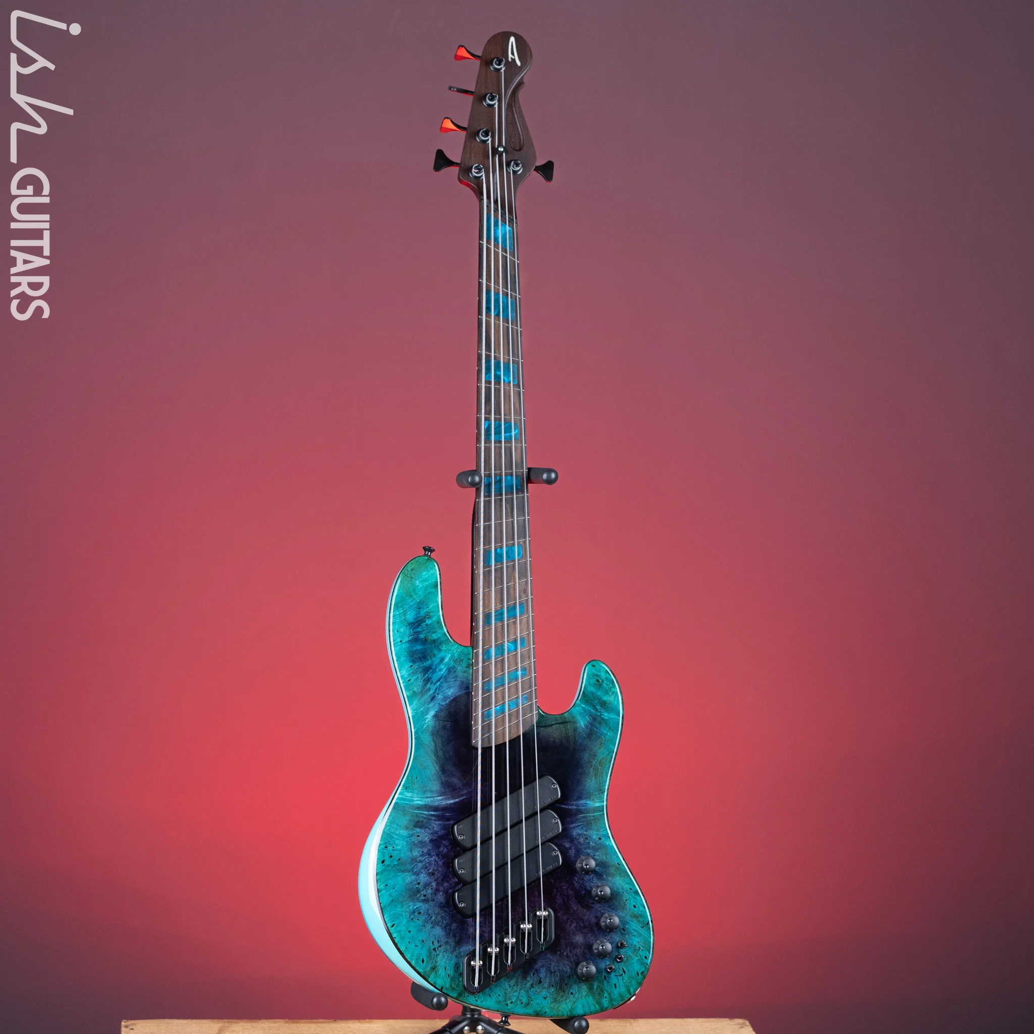 2021 Dingwall Super J 5-String Buckeye Burl Purple to Turquoise Reverseburst - Image 2