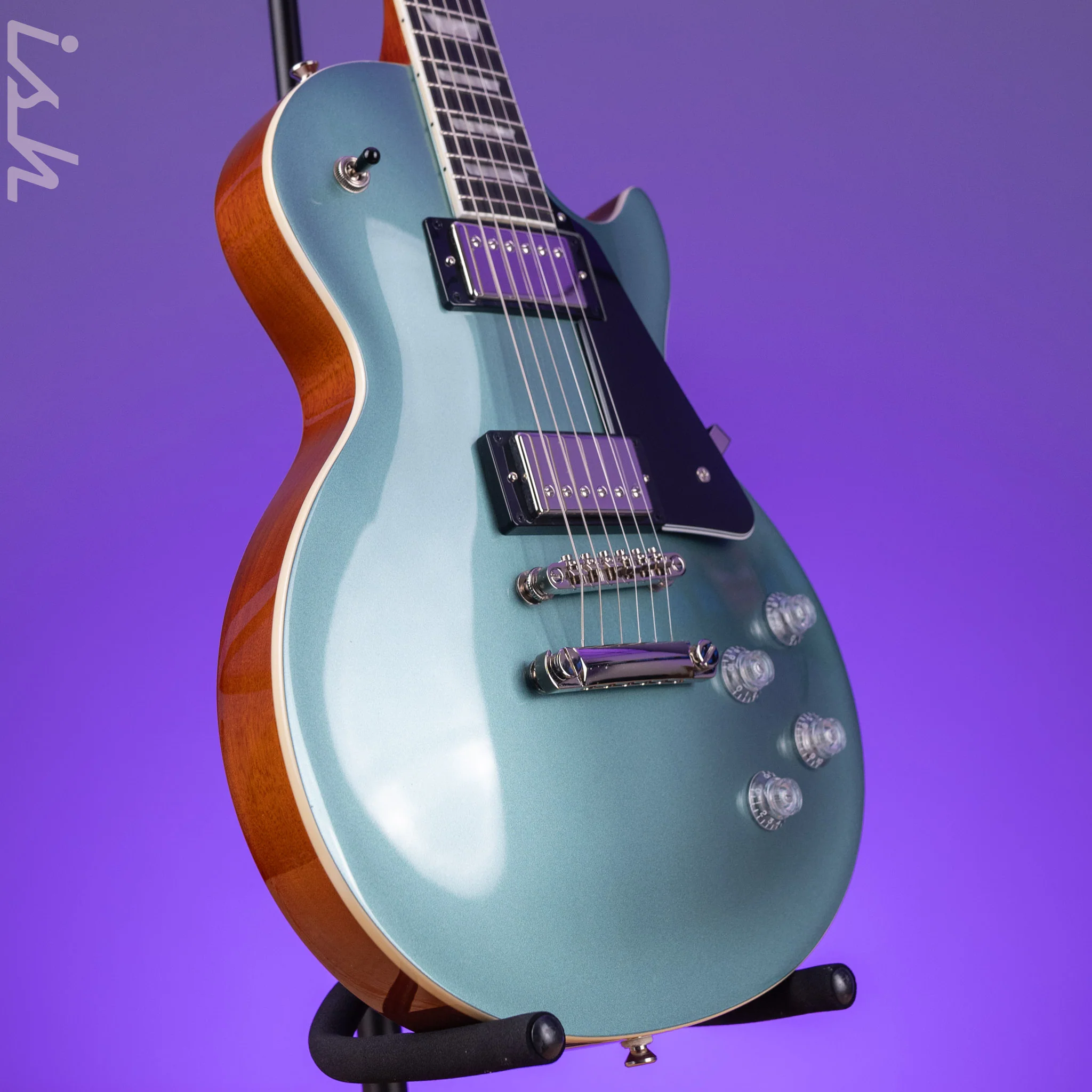 2021 Epiphone Les Paul Modern Electric Guitar Faded Pelham Blue - Image 4