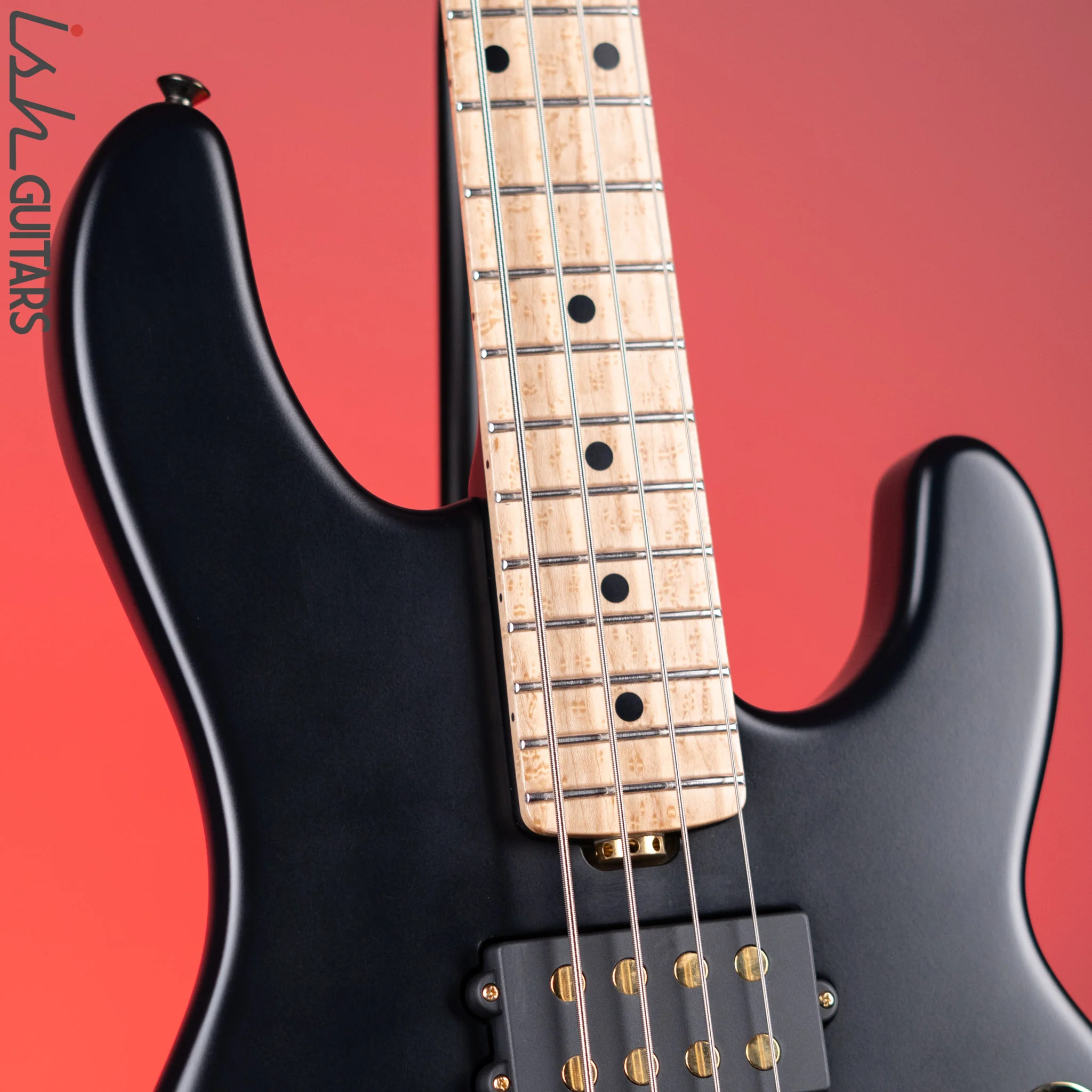 2021 Ernie Ball Music Man BFR Kingpin Stingray HH Matte Black - Image 3