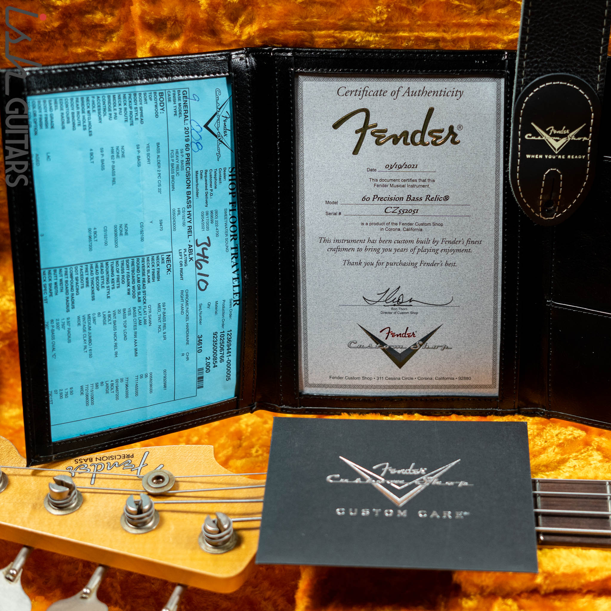 2021 Fender Custom Shop '60 Precision Bass Heavy Relic Black - Image 12
