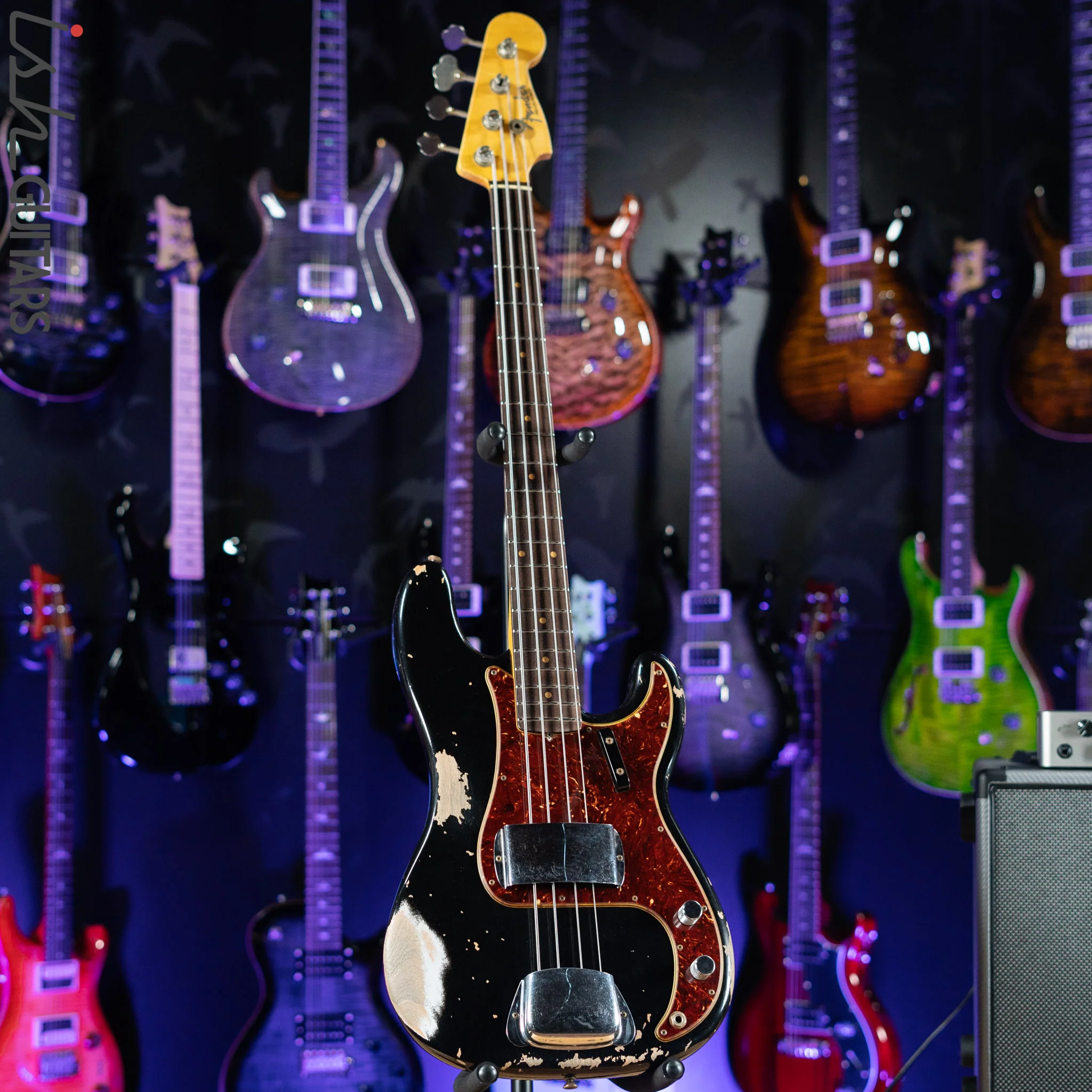 2021 Fender Custom Shop '60 Precision Bass Heavy Relic Black - Image 2