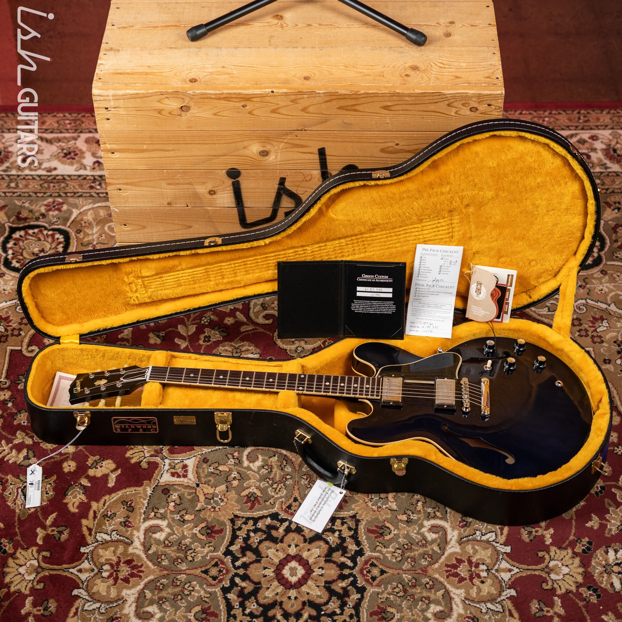2021 Gibson Custom Shop ‘61 ES-335 Wildwood VOS Candy Apple Blue - Image 17