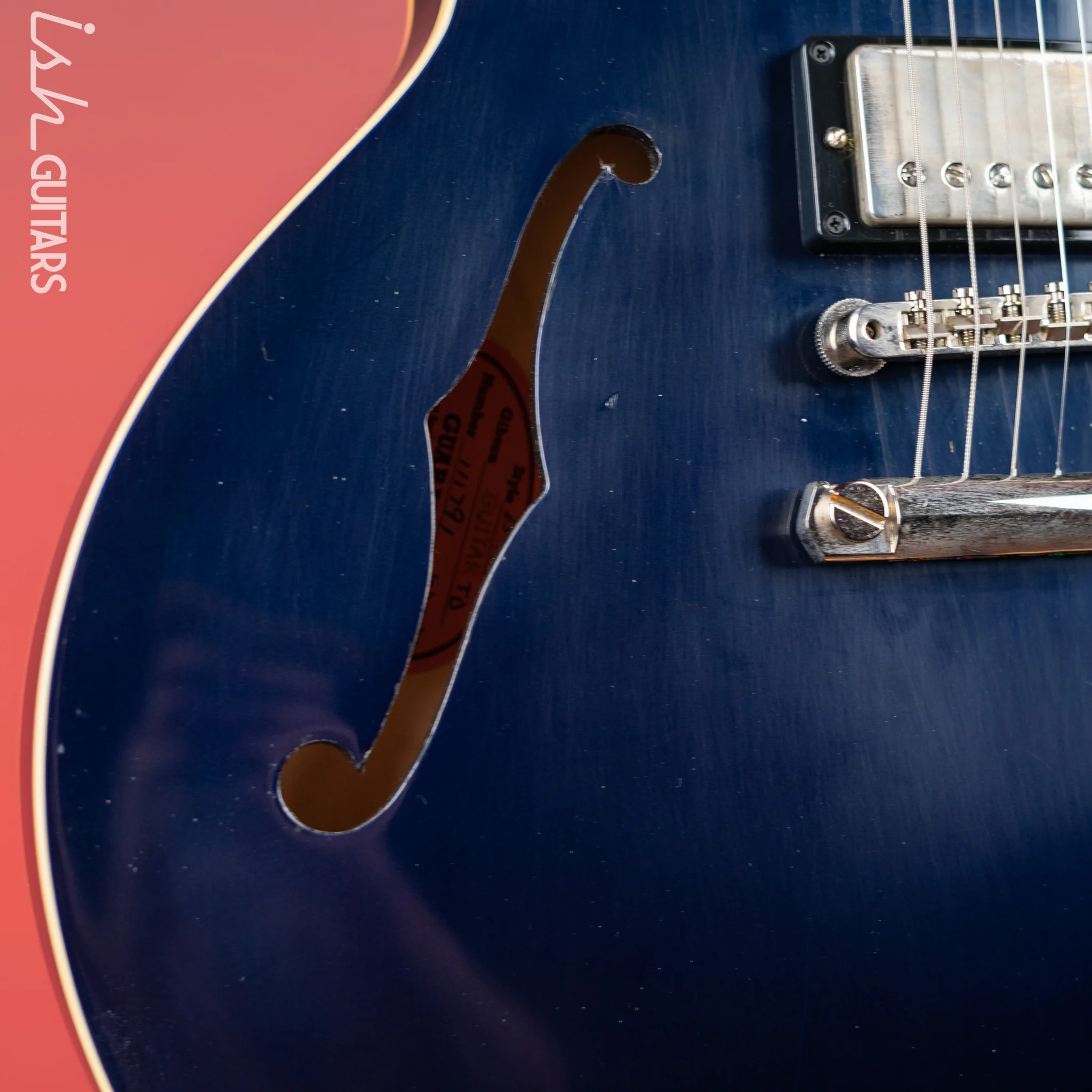 2021 Gibson Custom Shop ‘61 ES-335 Wildwood VOS Candy Apple Blue - Image 6
