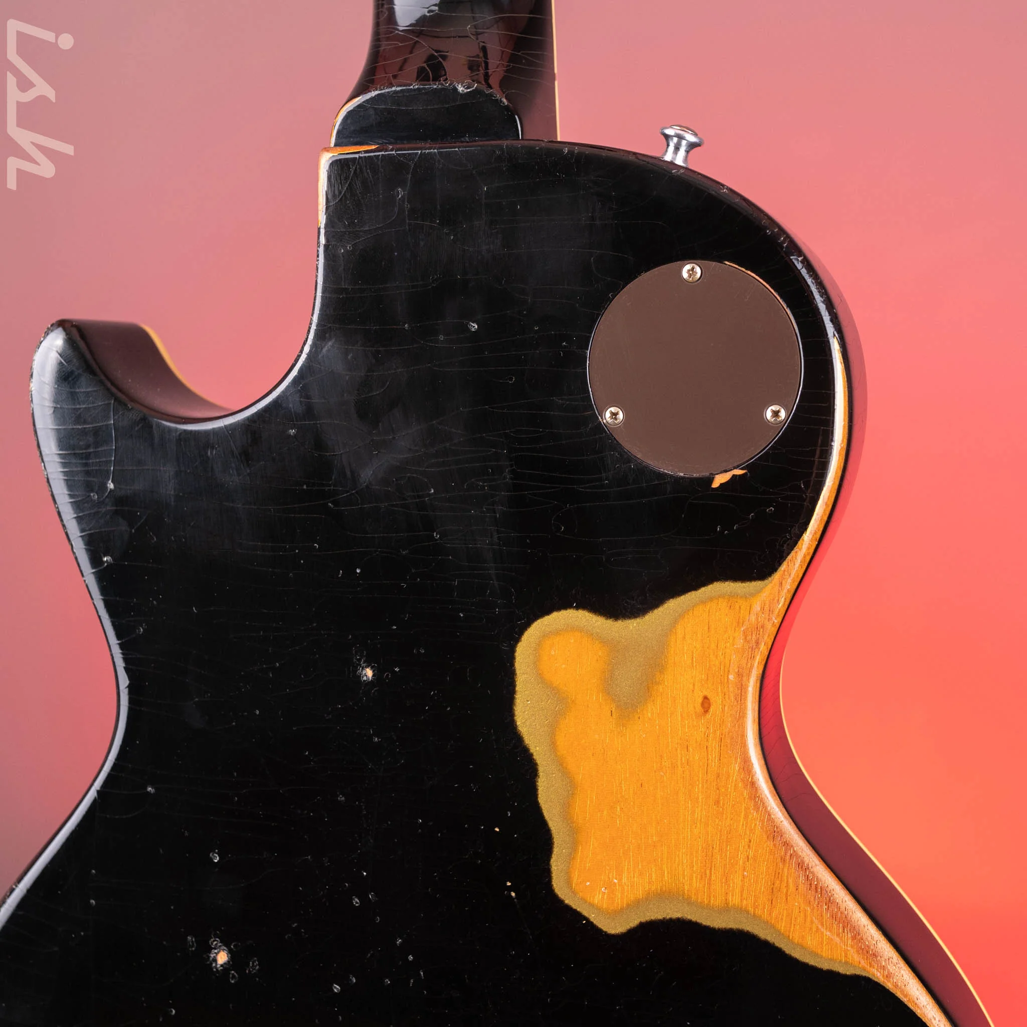 2021 Gibson Murphy Lab Heavy Relic Les Paul Standard 1956 Reissue Black Over Gold w/ Bigsby - Image 9