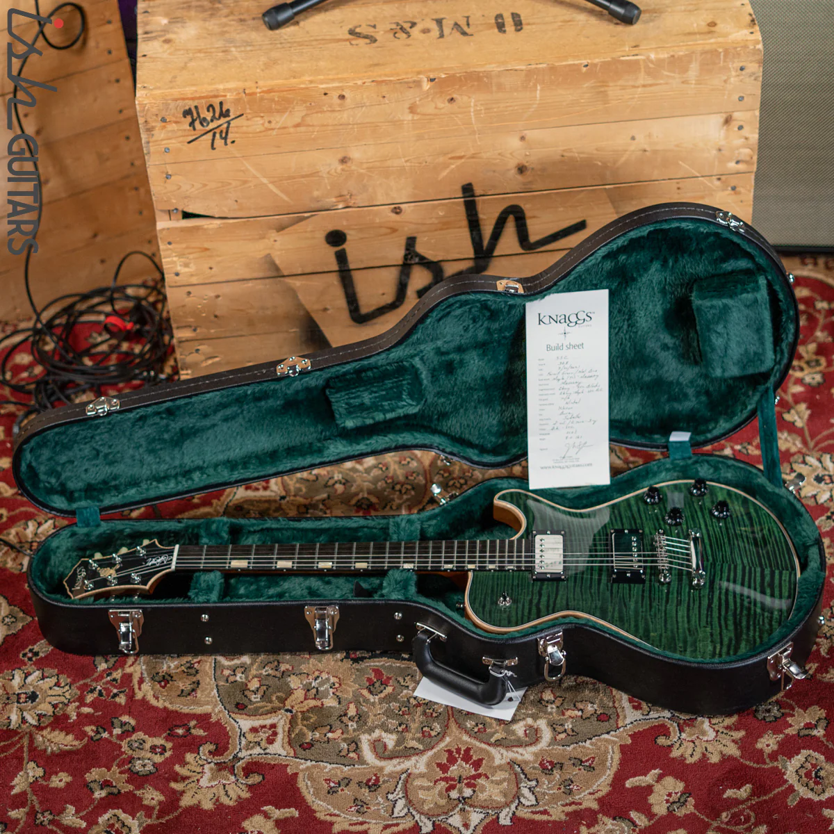 2021 Knaggs SSC Steve Stevens T1 Forest Green Natural Binding - Image 13