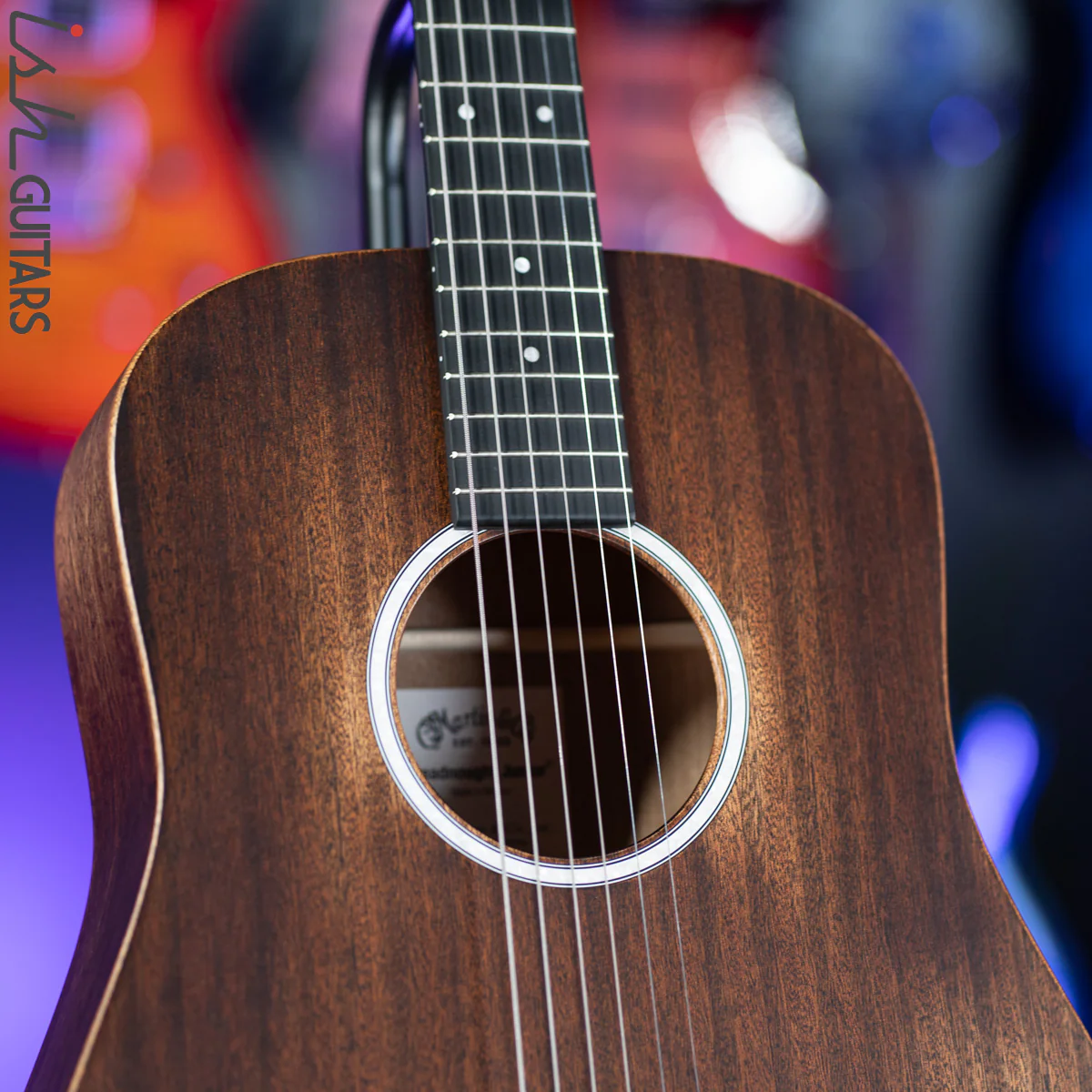 Martin DJr-10E Streetmaster Natural Sapele - Image 6