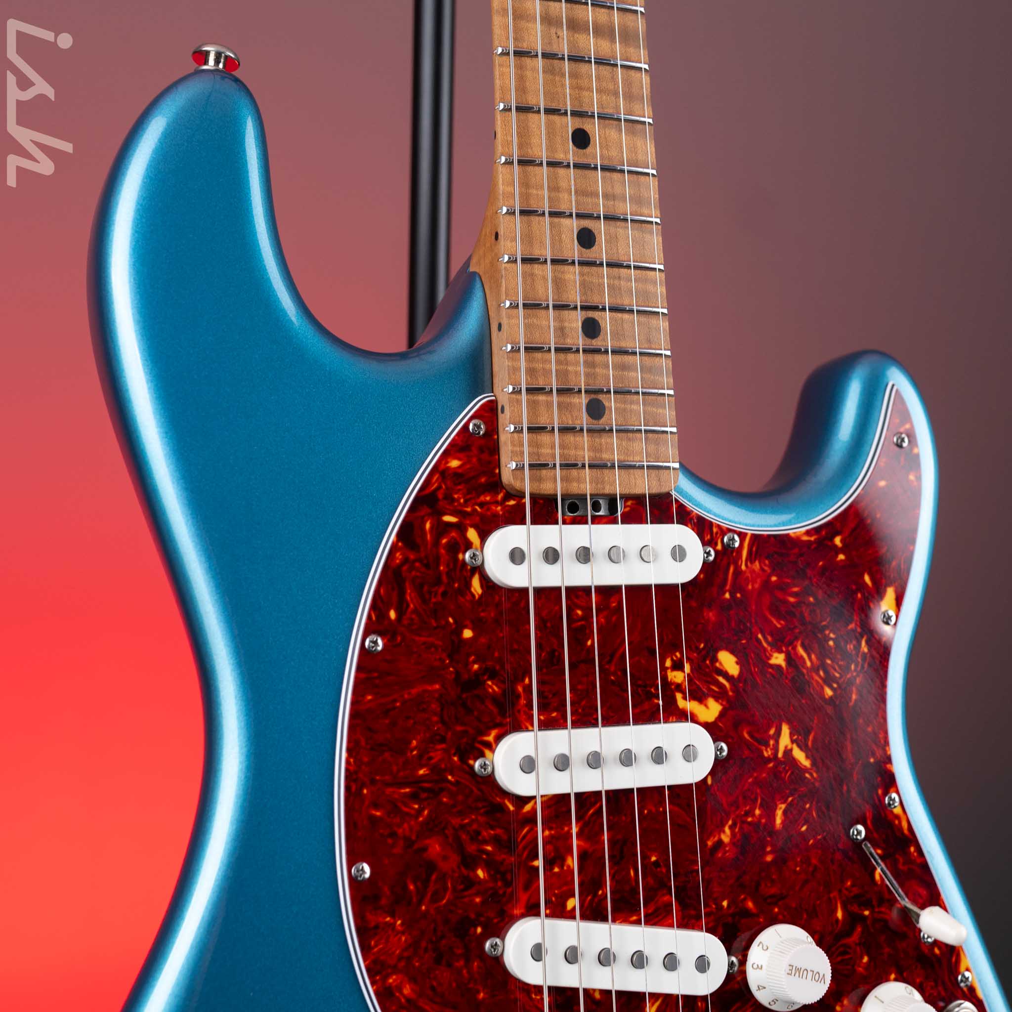 2021 Ernie Ball Music Man Hunter Hayes Cutlass SSS Toluca Lake Blue - Image 3