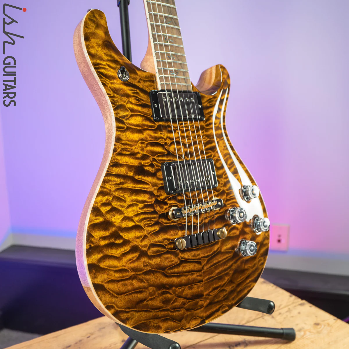 PRS McCarty 594 Wood Library Yellow Tiger 10 Top Quilt - Image 5