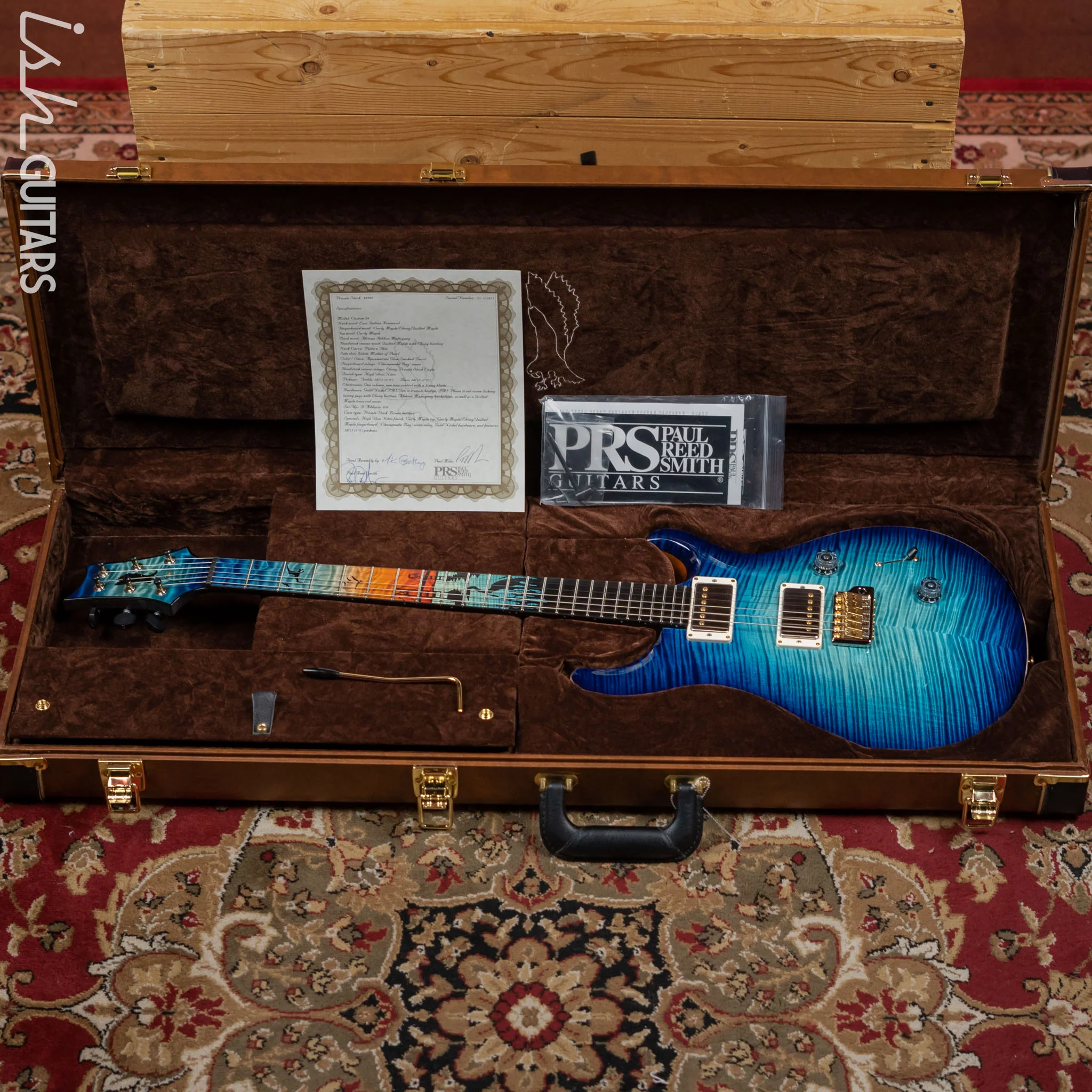 2021 PRS Private Stock Custom 24 Aquamarine Glow Smoked Burst “Chesapeake Bay” Inlays - Image 16