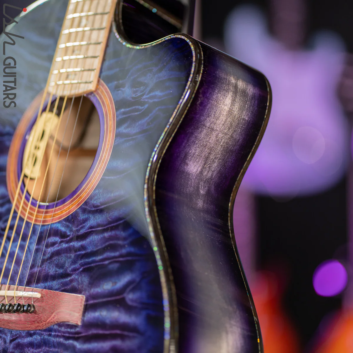 PRS Private Stock Angelus Acoustic Aqua Violet Smoked Burst - Image 10