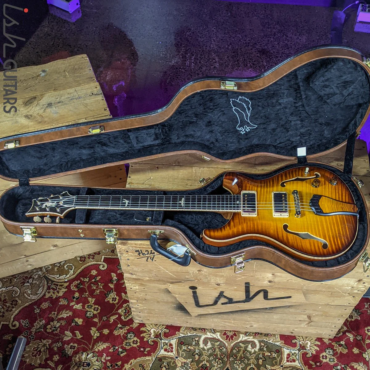 2021 PRS Private Stock Hollowbody II 24 Fret Honey Gold Smoked Burst - Image 17
