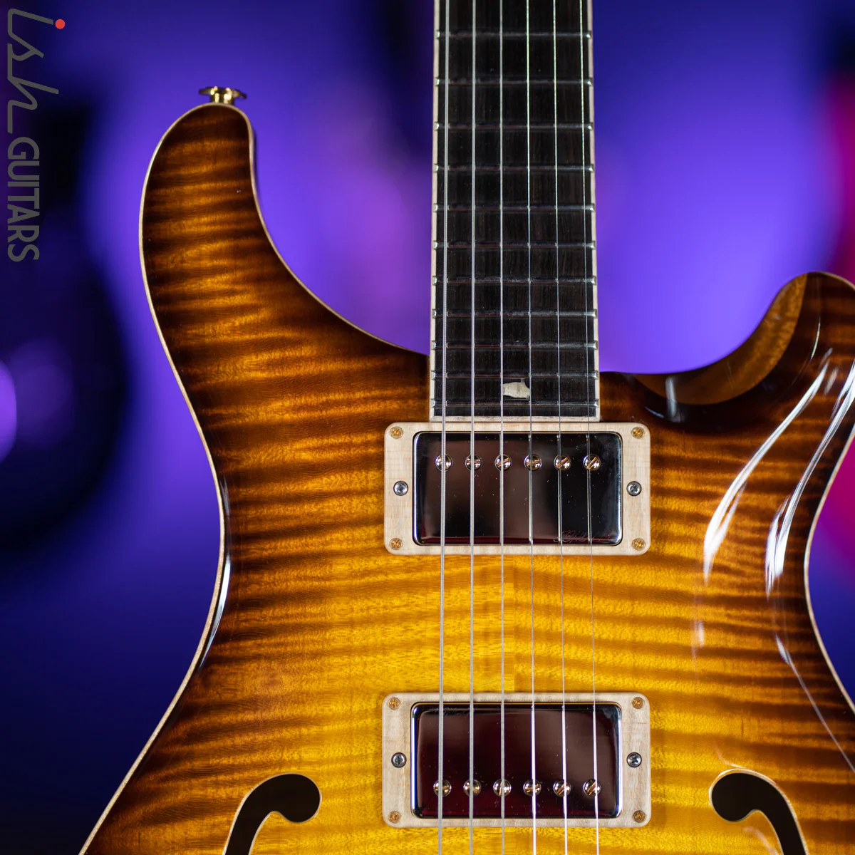 PRS Private Stock Hollowbody II 24 Fret Honey Gold Smoked Burst - Image 3