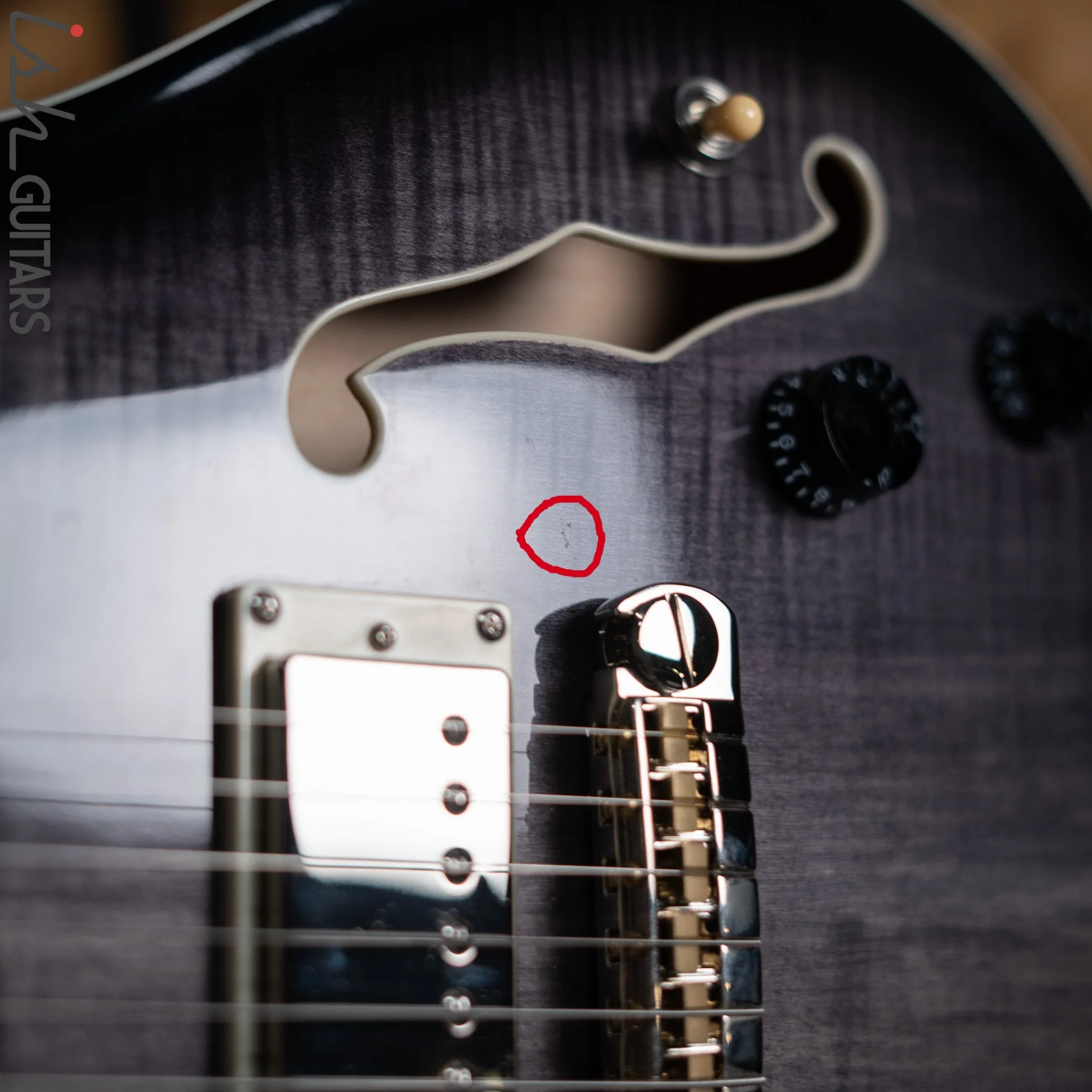 2021 PRS SE Hollowbody Electric Guitar Charcoal Burst - Image 5