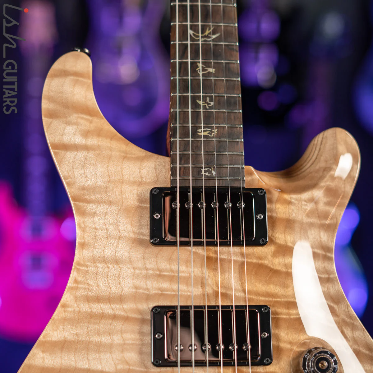 2021 PRS Wood Library Custom 24 10 Top Quilt Torrefied Maple Neck Natural Gloss - Image 3