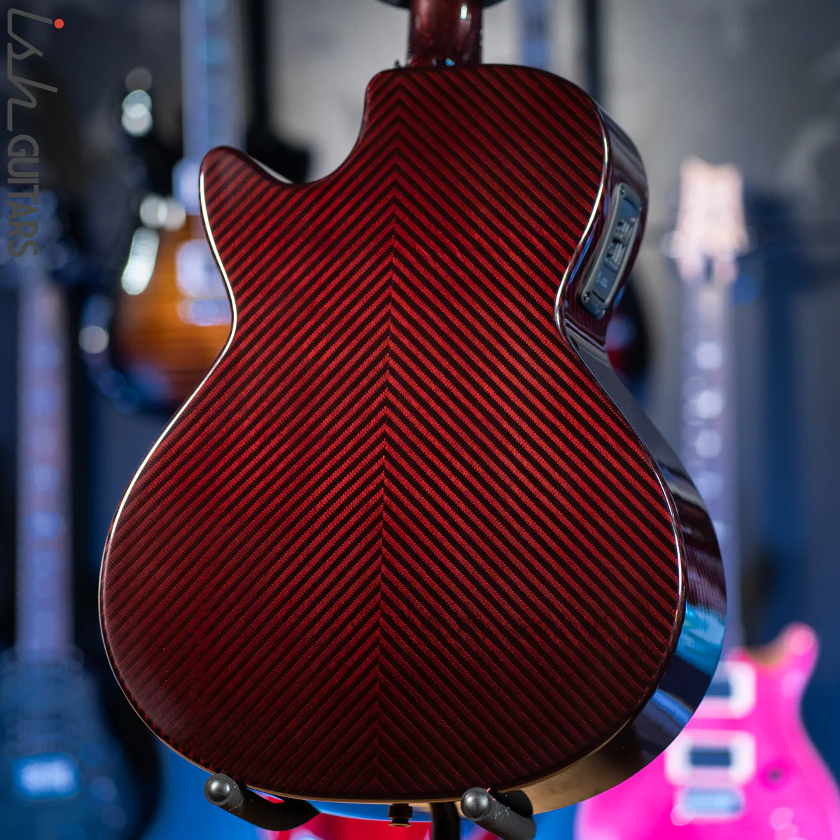 2021 RainSong BI-WS1000N2C Black Ice Acoustic Guitar Ish Exclusive Cranberry Red - Image 9